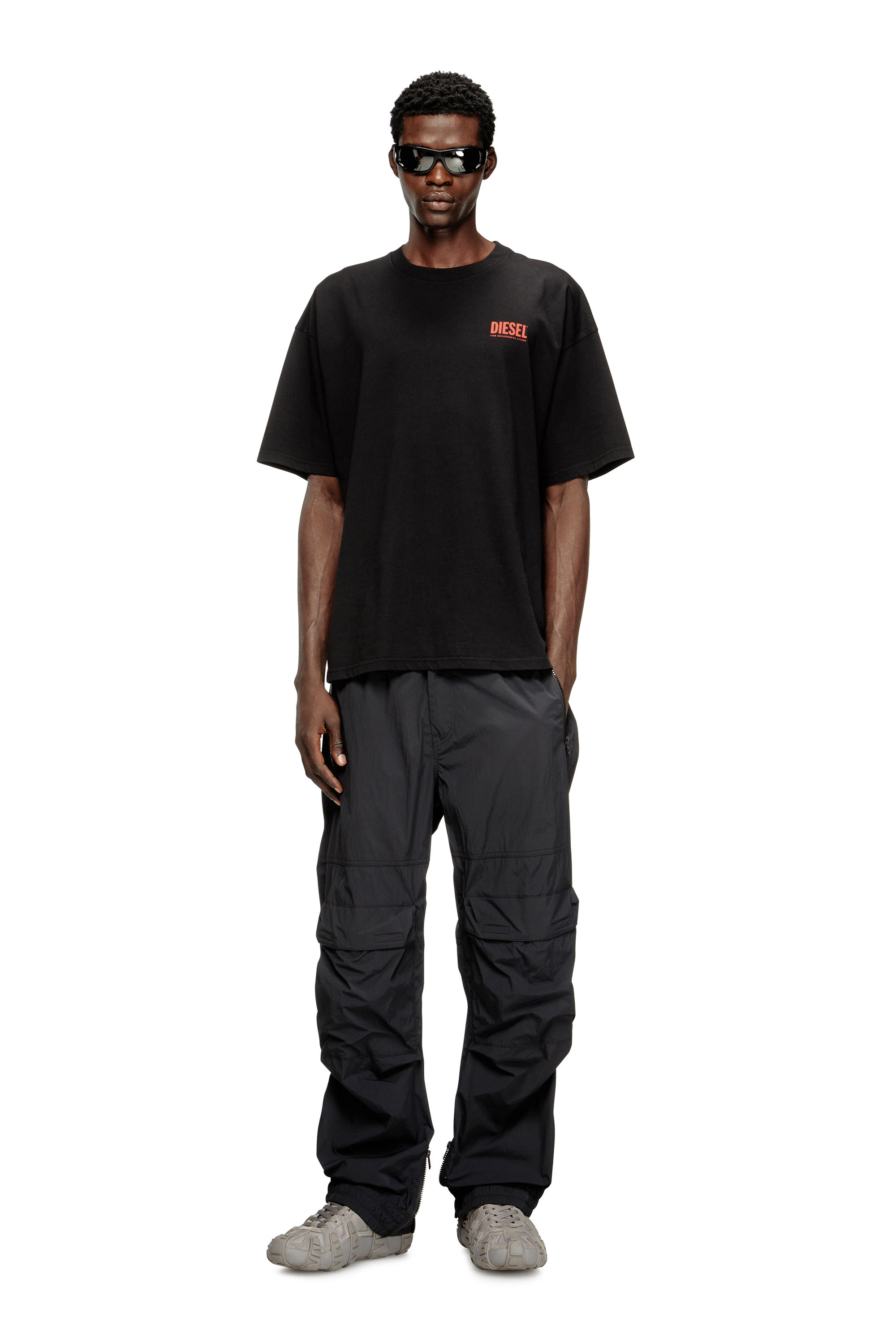 Diesel - T-BOXT-BISK, Man's Cotton T-shirt with Diesel Biscotto print in Black - 2