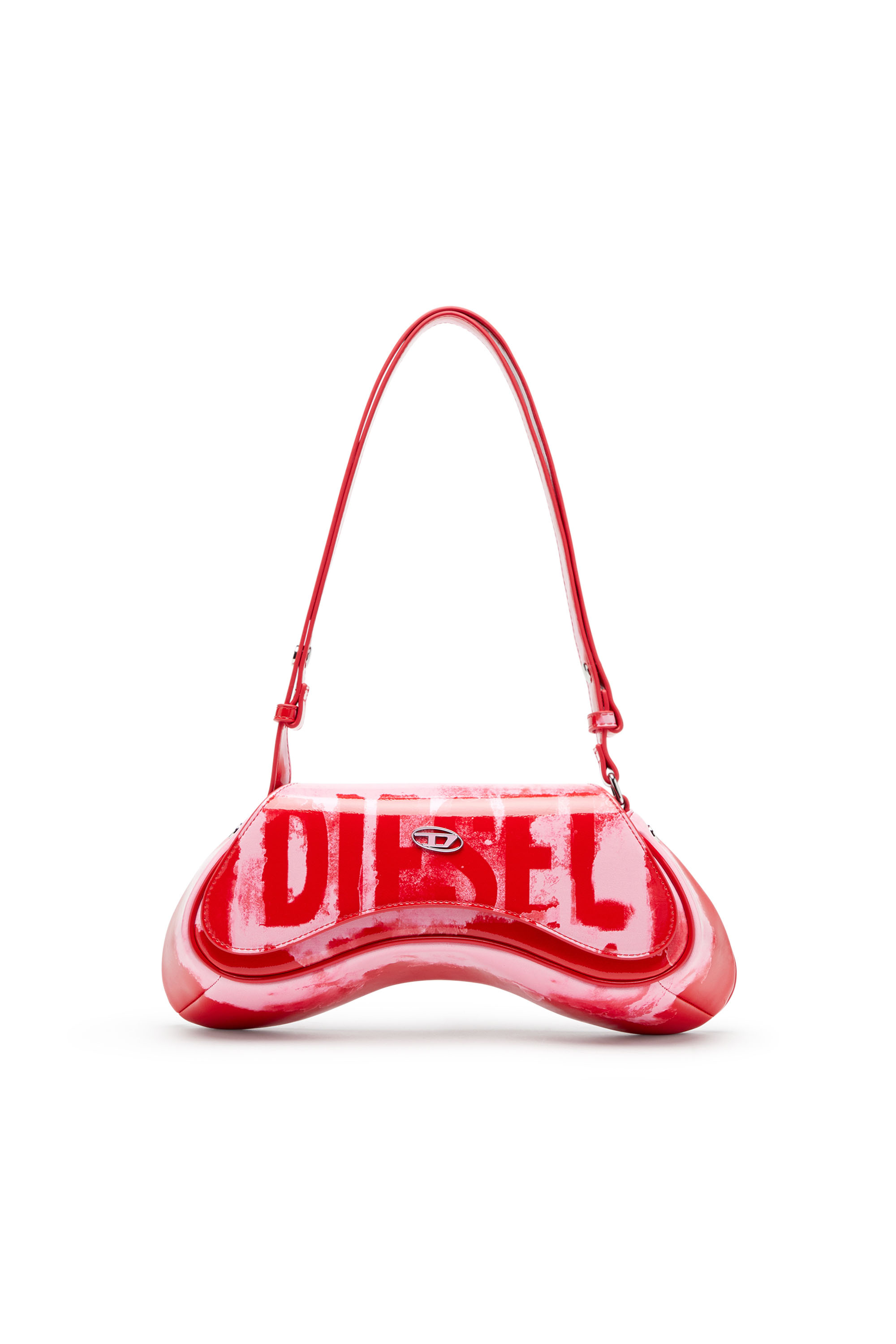 Diesel - PLAY CROSSBODY, Woman Play-Crossbody bag with bleeding logo print in Multicolor - Image 1