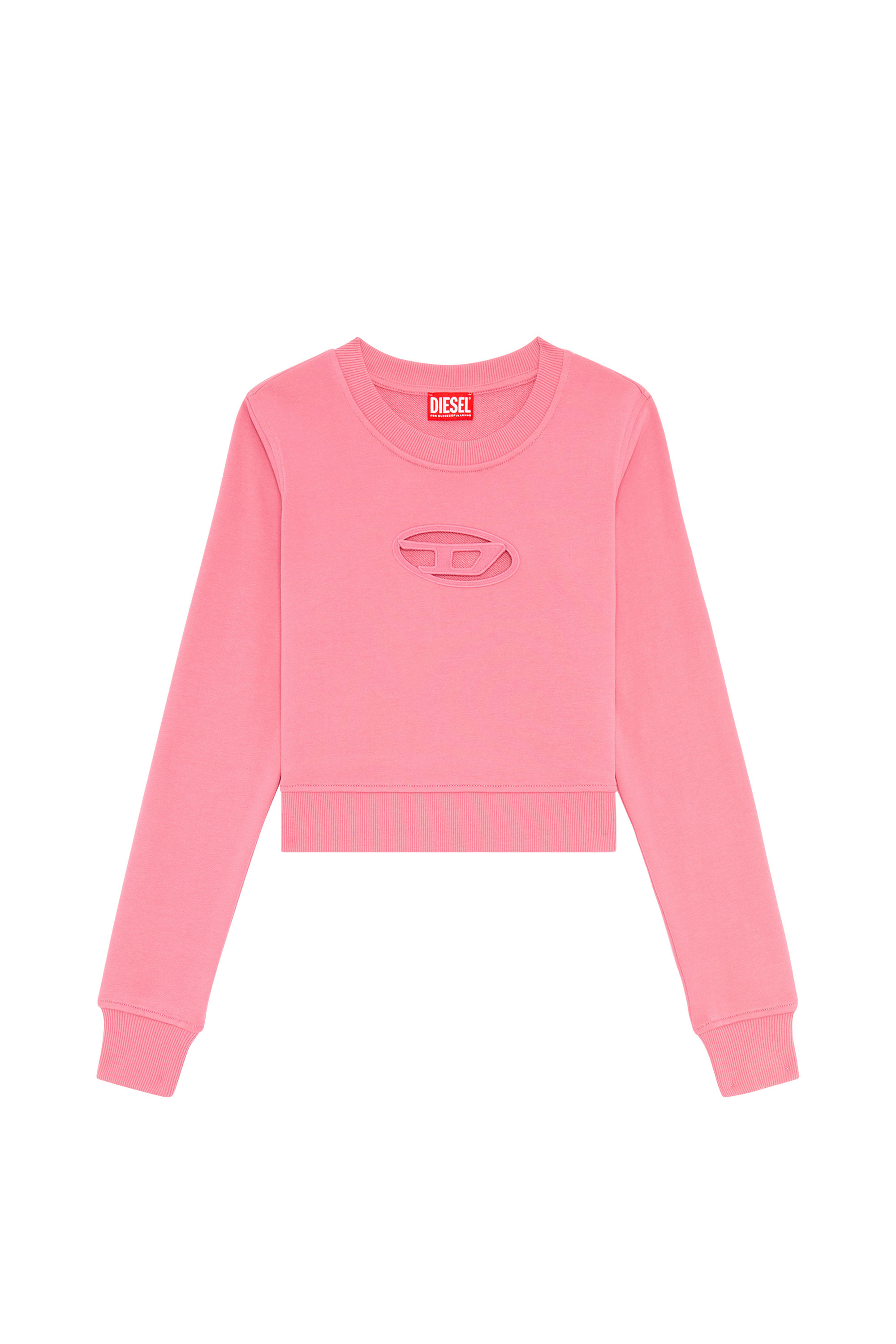 Diesel - F-SLIMMY-OD, Woman Cropped sweatshirt with cut-out logo in Pink - Image 4