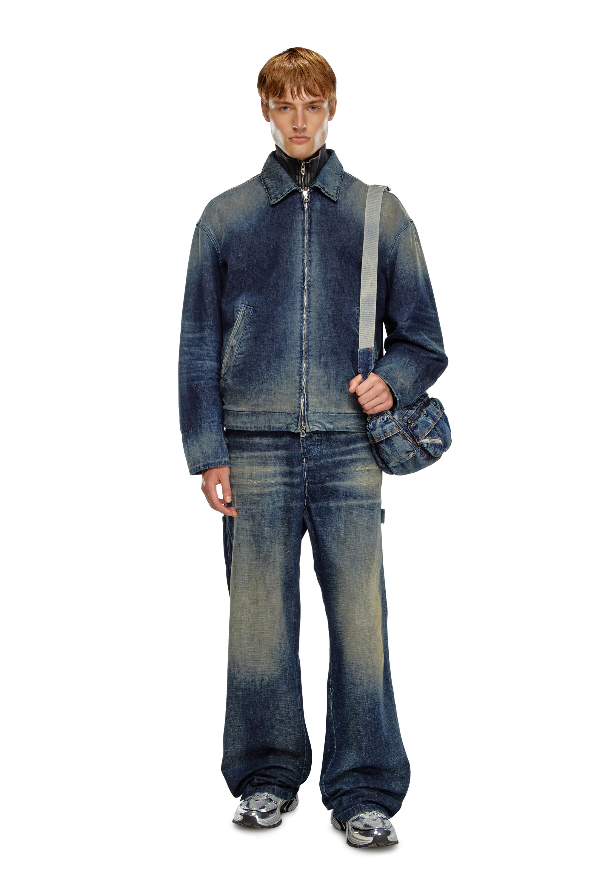 Diesel - D-STACK, Man Padded jacket in utility-style denim in Blue - Image 2