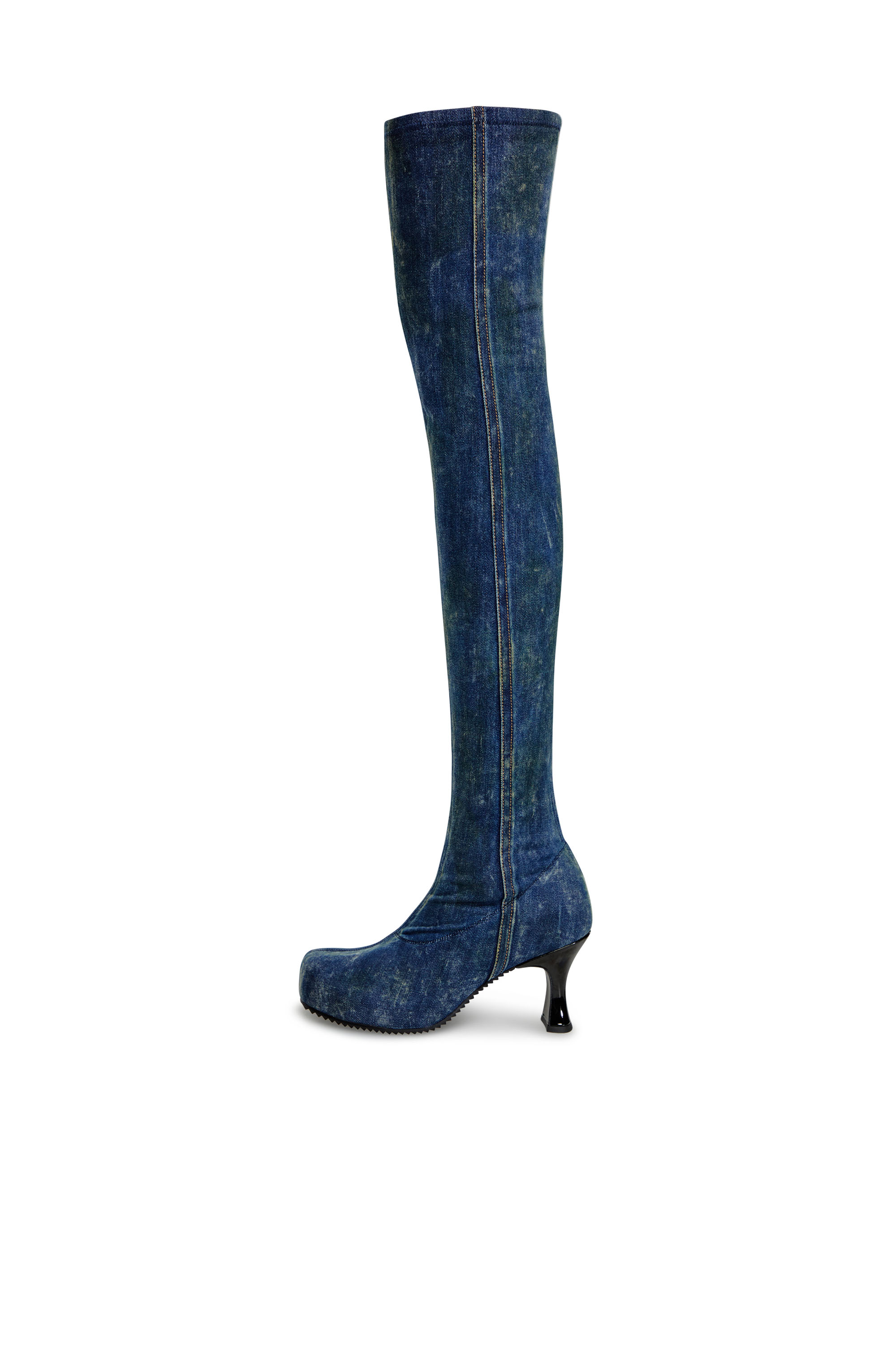 Diesel - D-WOODSTOCK TBT, Woman D-Woodstock-Over-the-knee boots in denim in Blue - Image 6