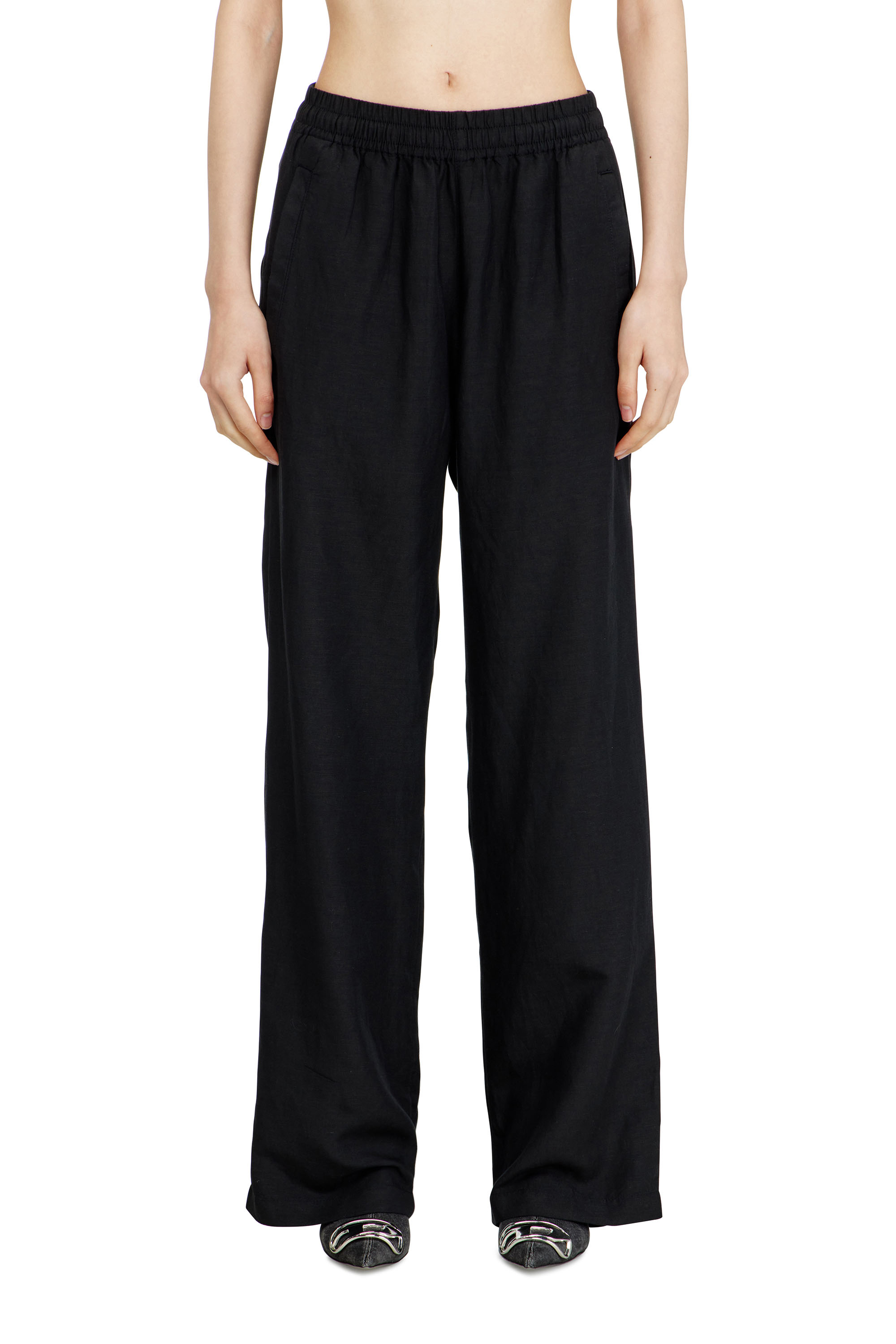 Diesel - P-THECK-PGBS, Unisex's Linen-blend pants in Black - 5