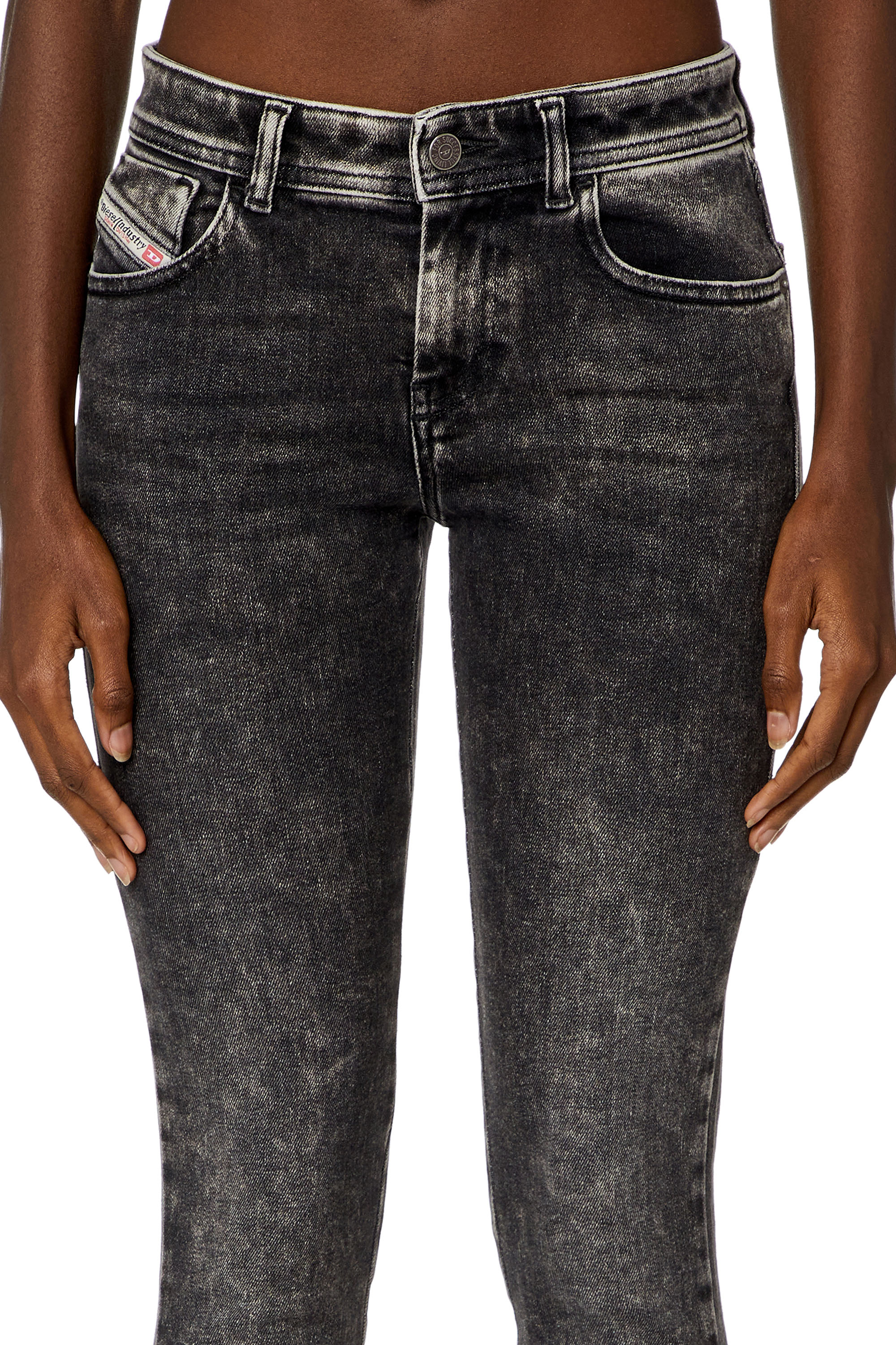 Diesel - Woman Super skinny Jeans 2017 Slandy 09H88, Black/Dark grey - Image 5