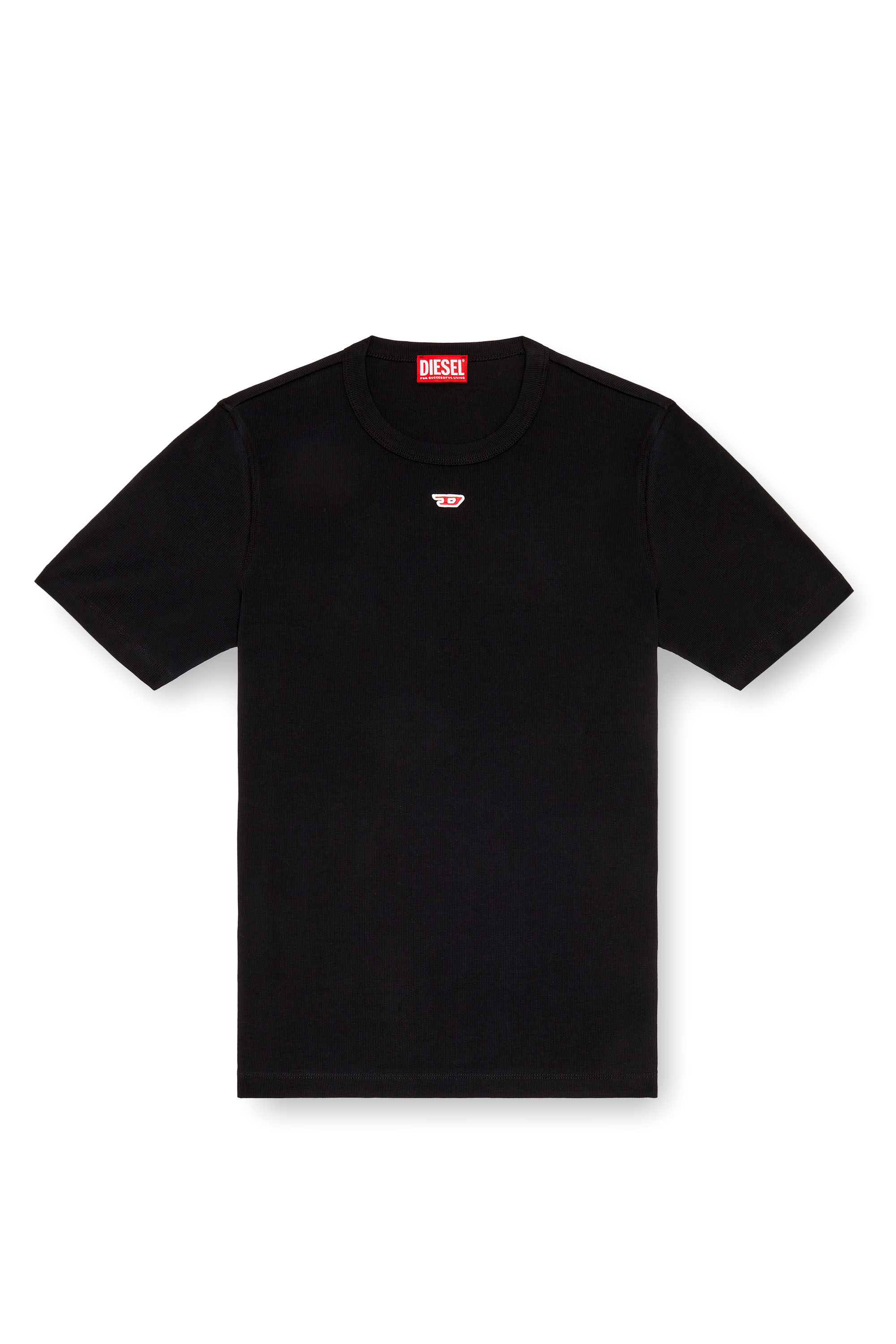 Diesel - D-RIBBER-N, Man's T-shirt with D patch in Black - 3