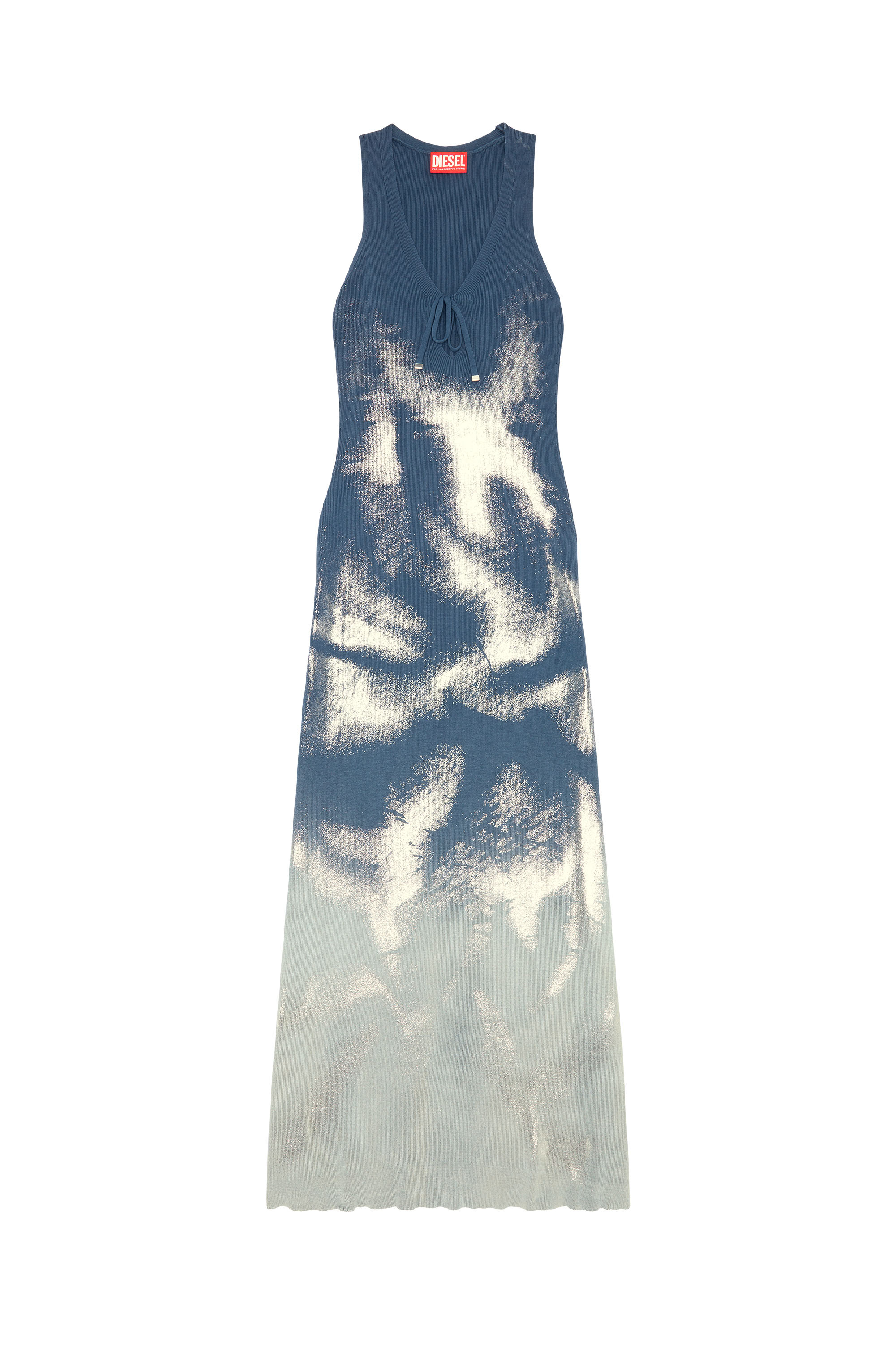 Diesel - M-IDELLE, Woman Long knit dress with metallic effects in Blue - Image 4