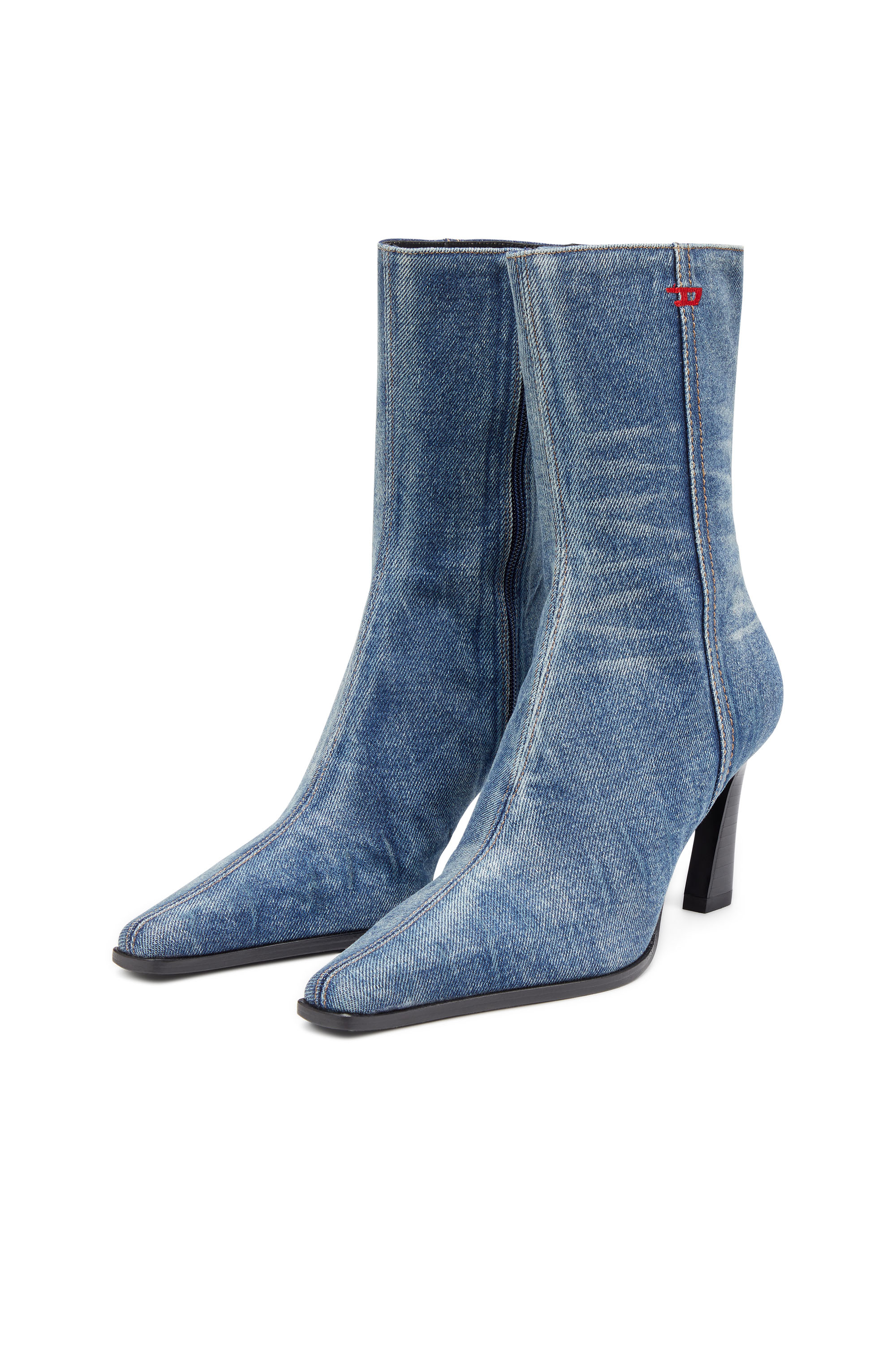 Diesel - D-ALLAS BT, Woman D-Allas-Ankle boot in washed denim in Blue - Image 7