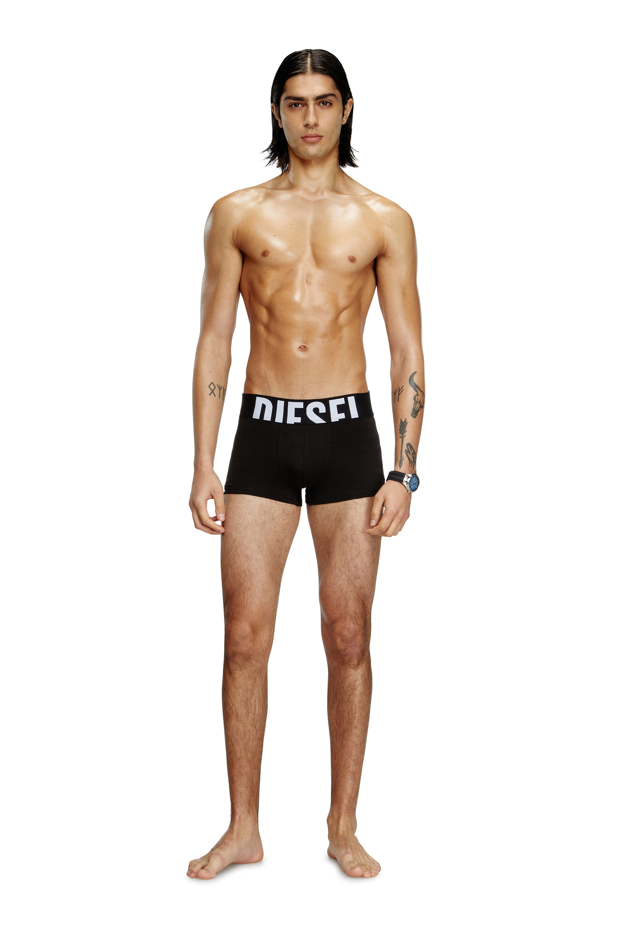 Diesel - UMBX-DAMIENTHREEPACK-5.5EL, Man's Three-pack boxer briefs in stretch cotton in Black - 2