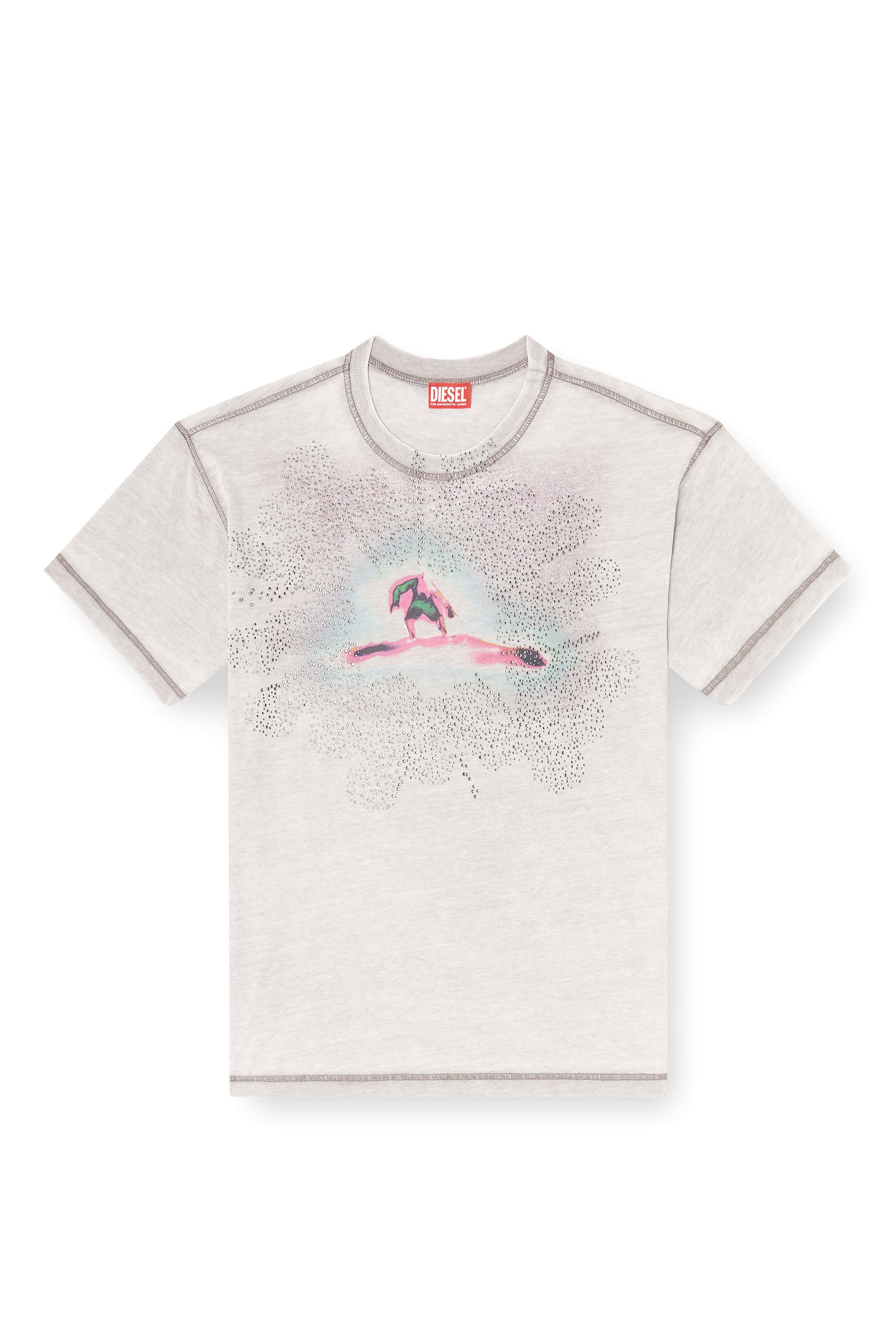 Diesel - T-NORM-V6, Man's Regular T-shirt with print and studs in null - 3