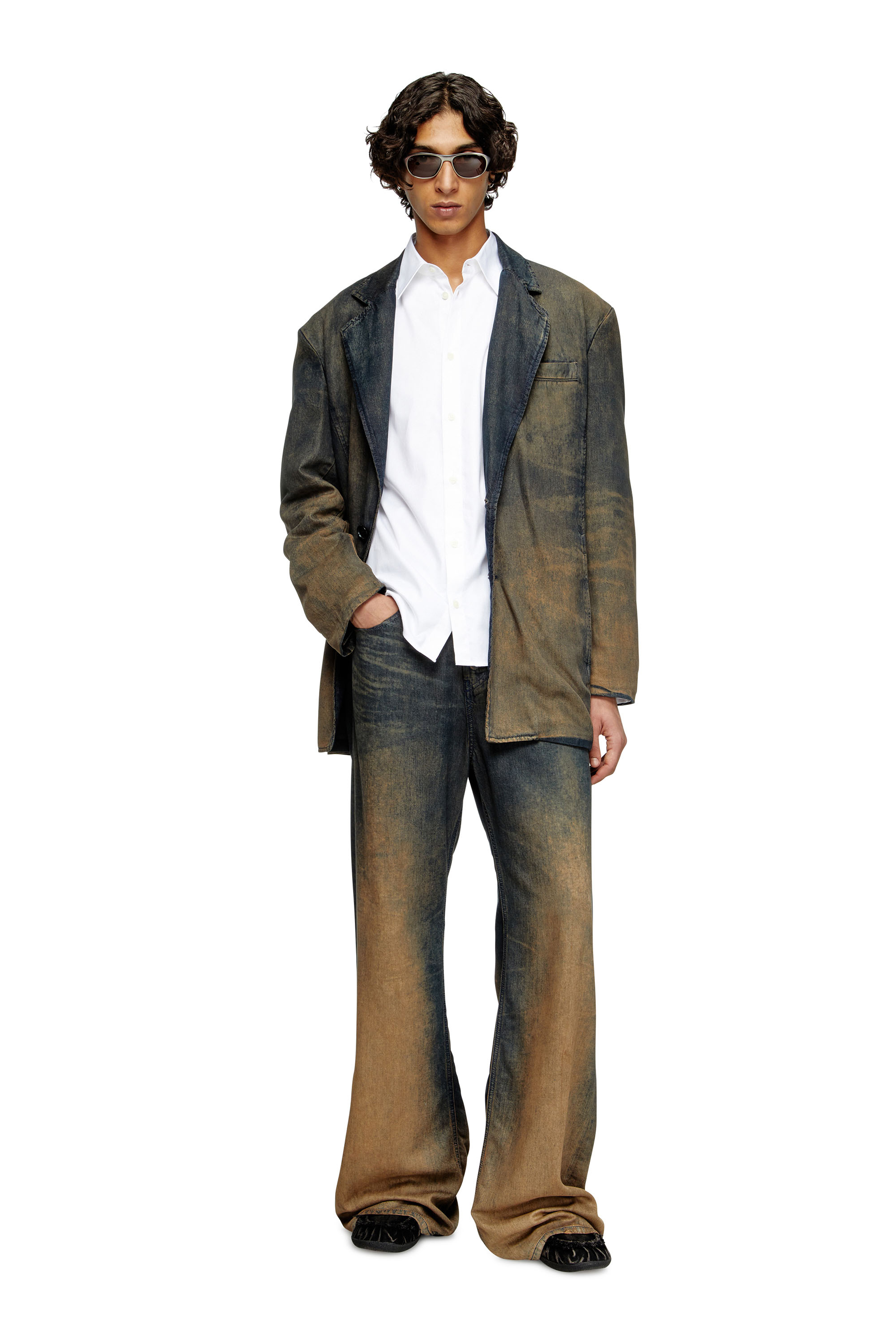 Diesel - S-FITTY-QFAV, Man's Shirt with embroidered Oval D in White - 1