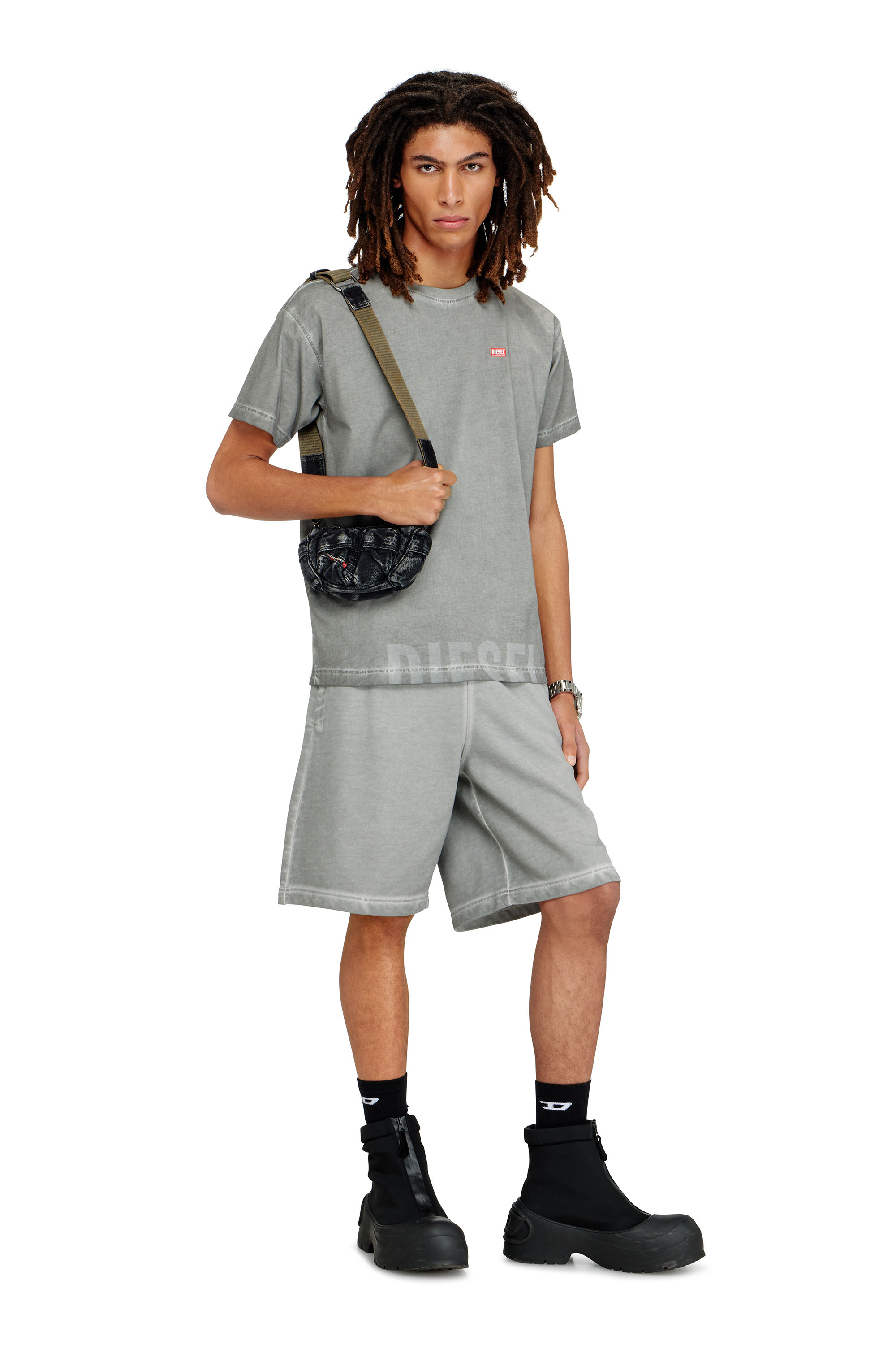 Diesel - MULTI-PKTS CROSSBODY XS X, Unisex's Multi-Pkts - Small bag in washed denim in Dark grey - 1