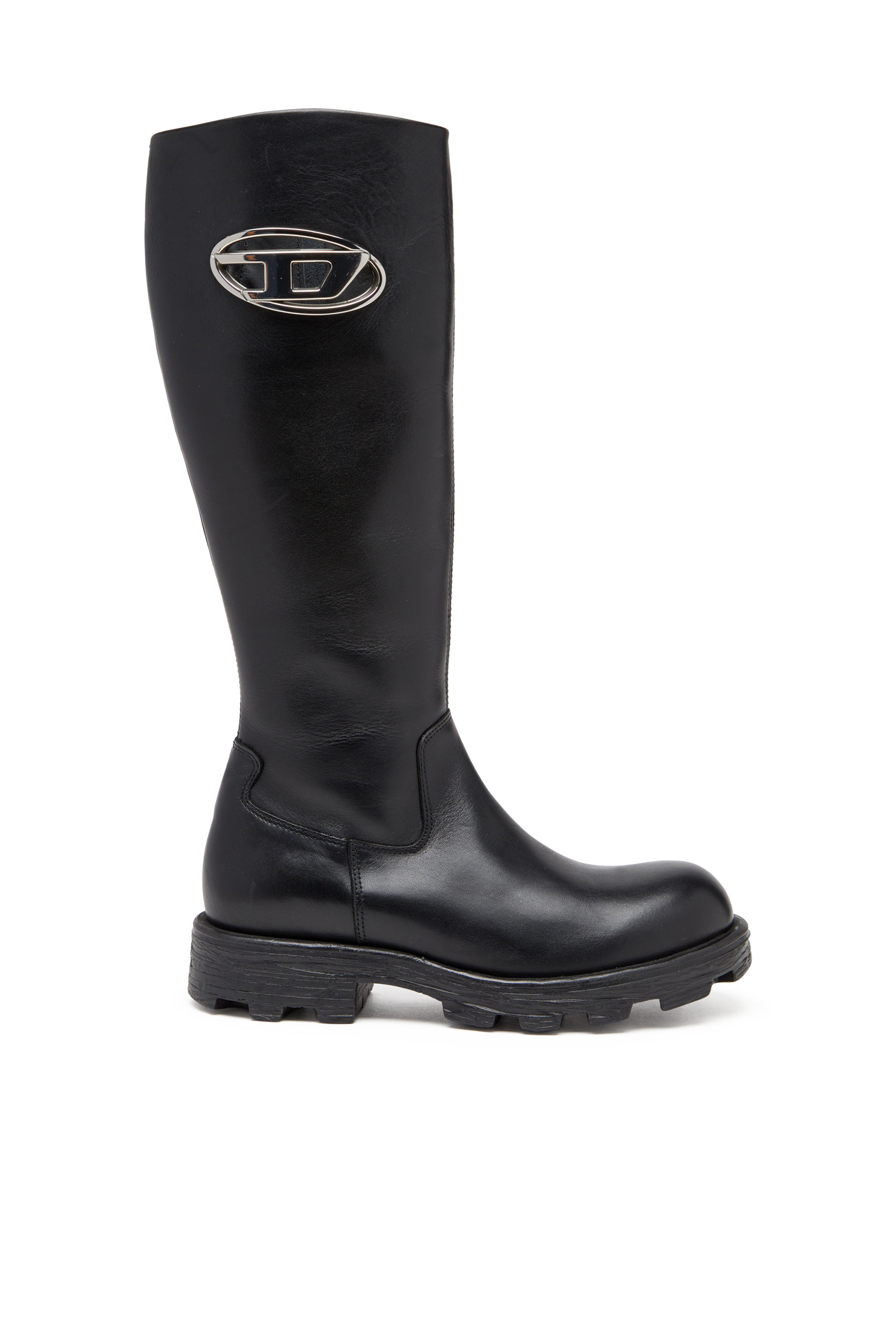 Diesel - D-HAMMER HB D W, Woman's D-Hammer-Leather knee-high boots in Black - 1