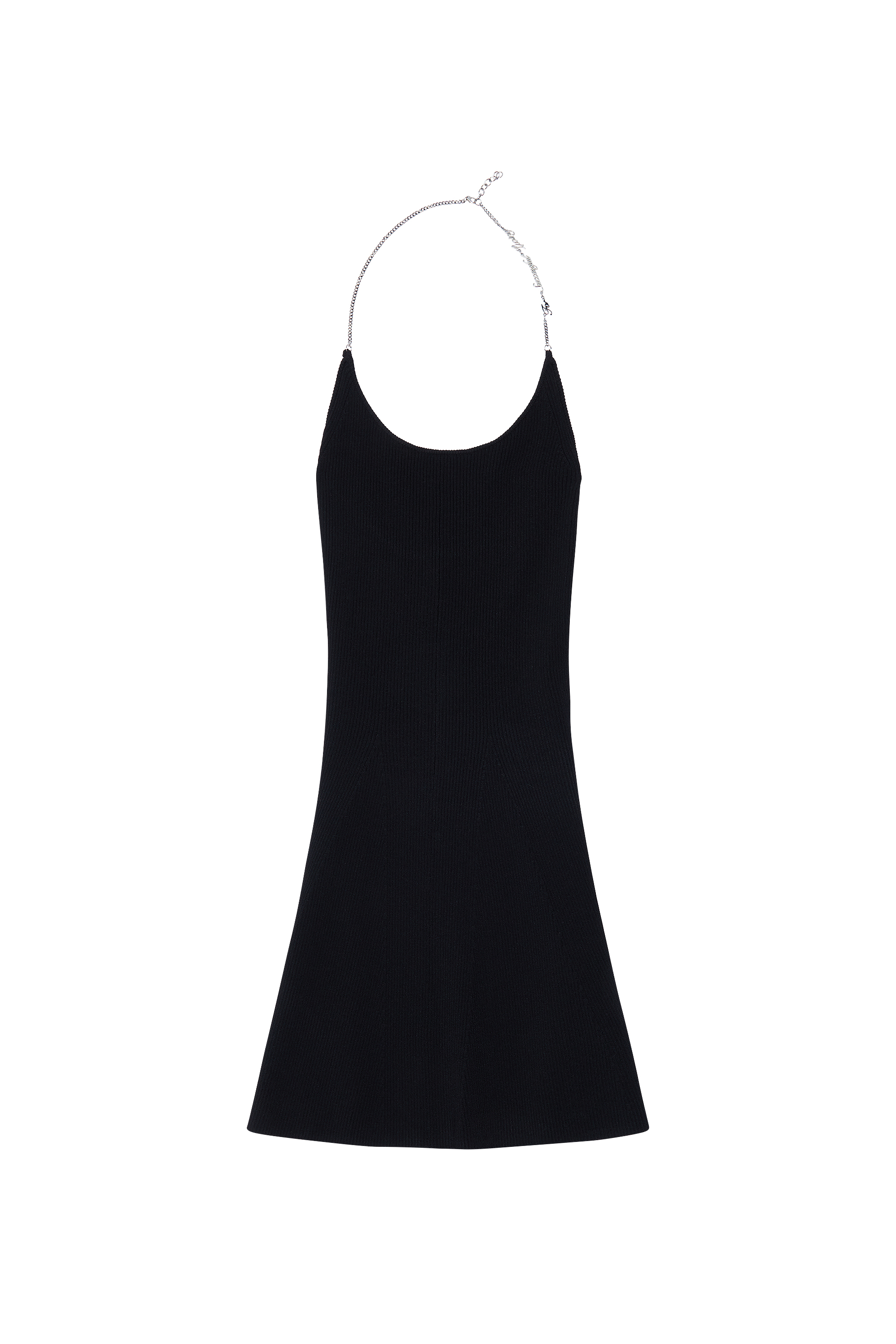 Diesel - M-ARLETTE, Woman Chain-halterneck dress in stretch knit in Black - Image 2