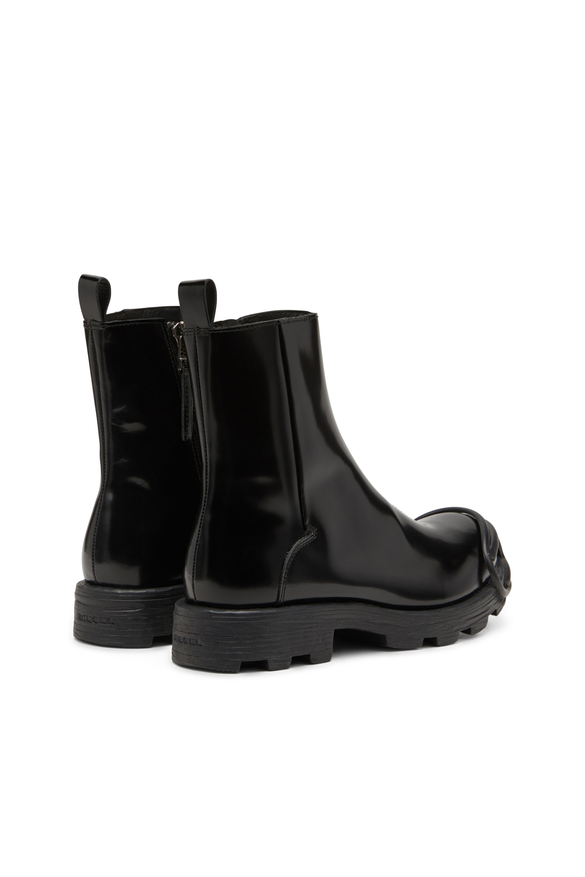 D-HAMMER BT ZIP D, Black Diesel - D-HAMMER BT ZIP D, Man's D-Hammer-Leather Chelsea boots with Oval D toe caps in Black - 3