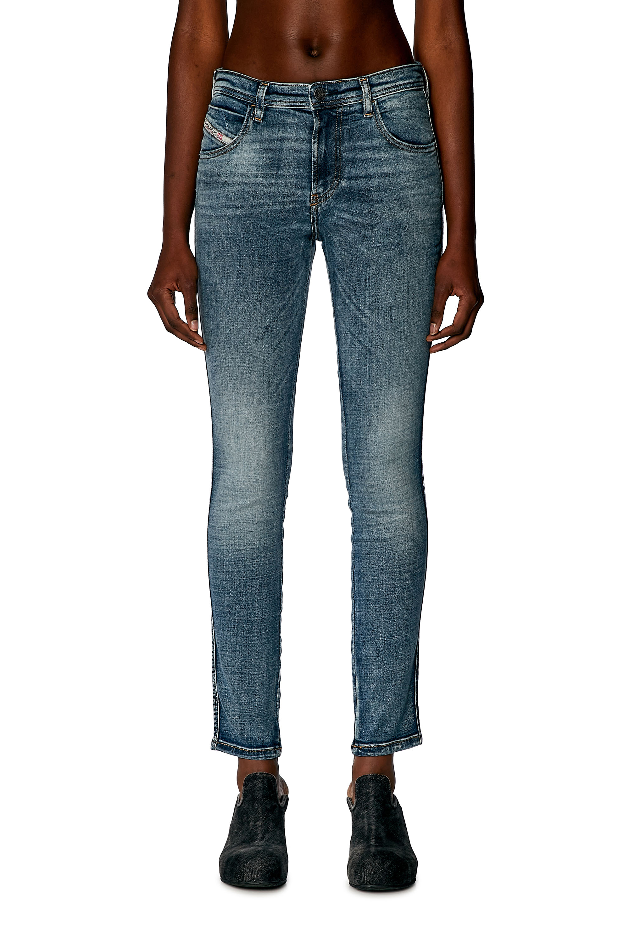 Diesel - Woman Skinny Jeans 2015 Babhila 0PFAW, Medium blue - Image 1