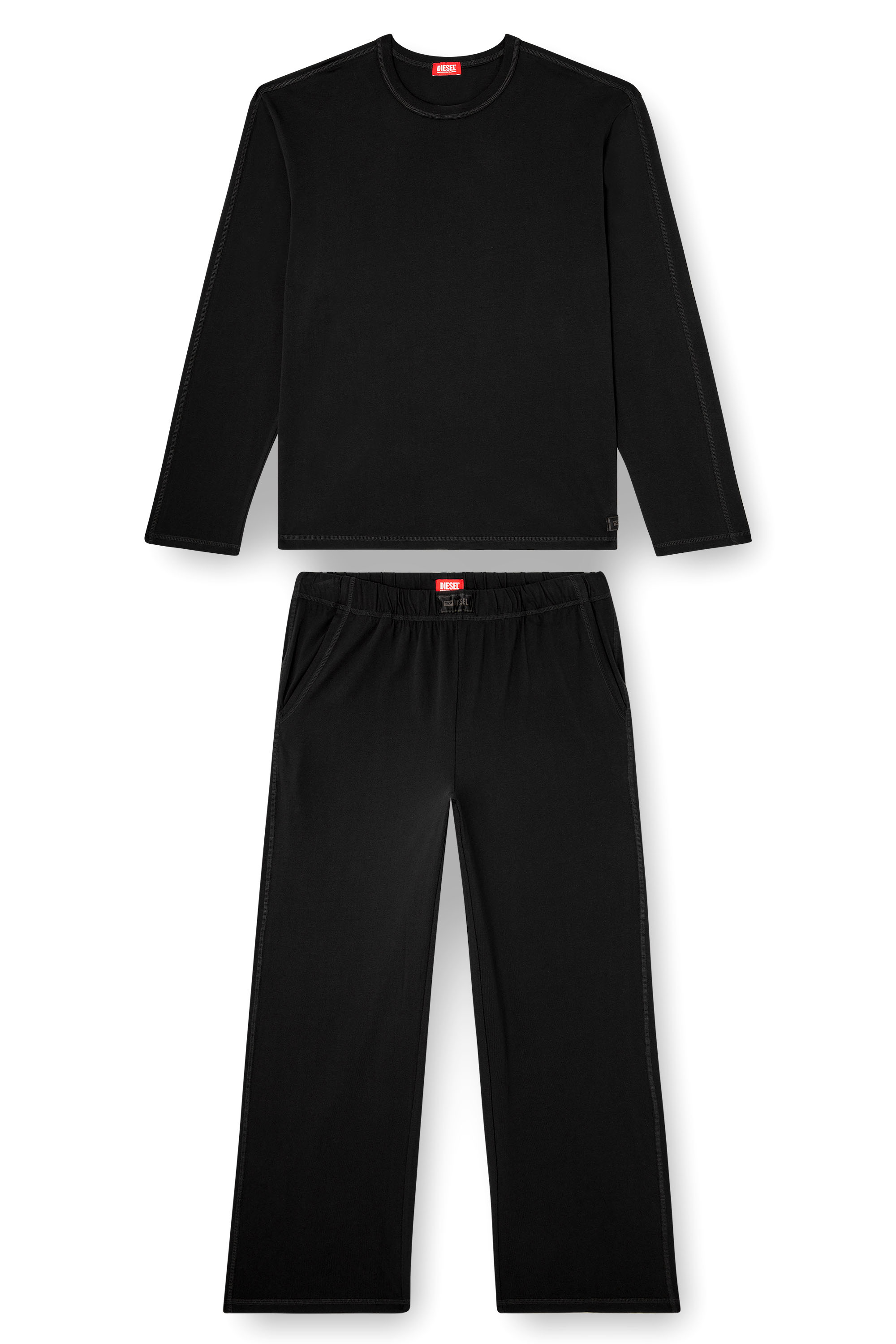 Diesel - SET-ADRIAN-UTLT, Man's Pyjamas in cotton jersey in Black - 4