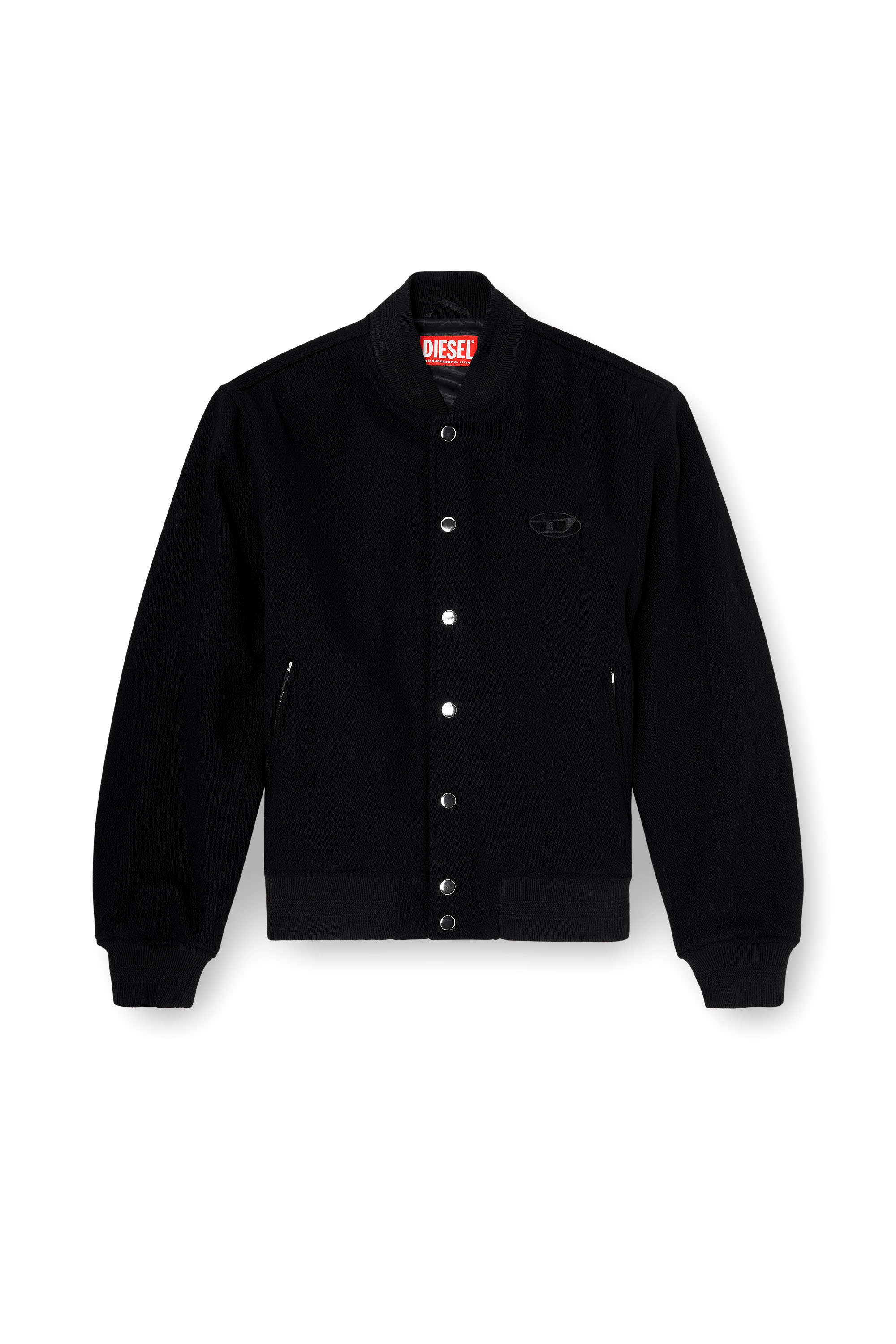 Diesel - J-ARRY-WRD, Man's Bomber jacket in felted wool blend in Black - 2