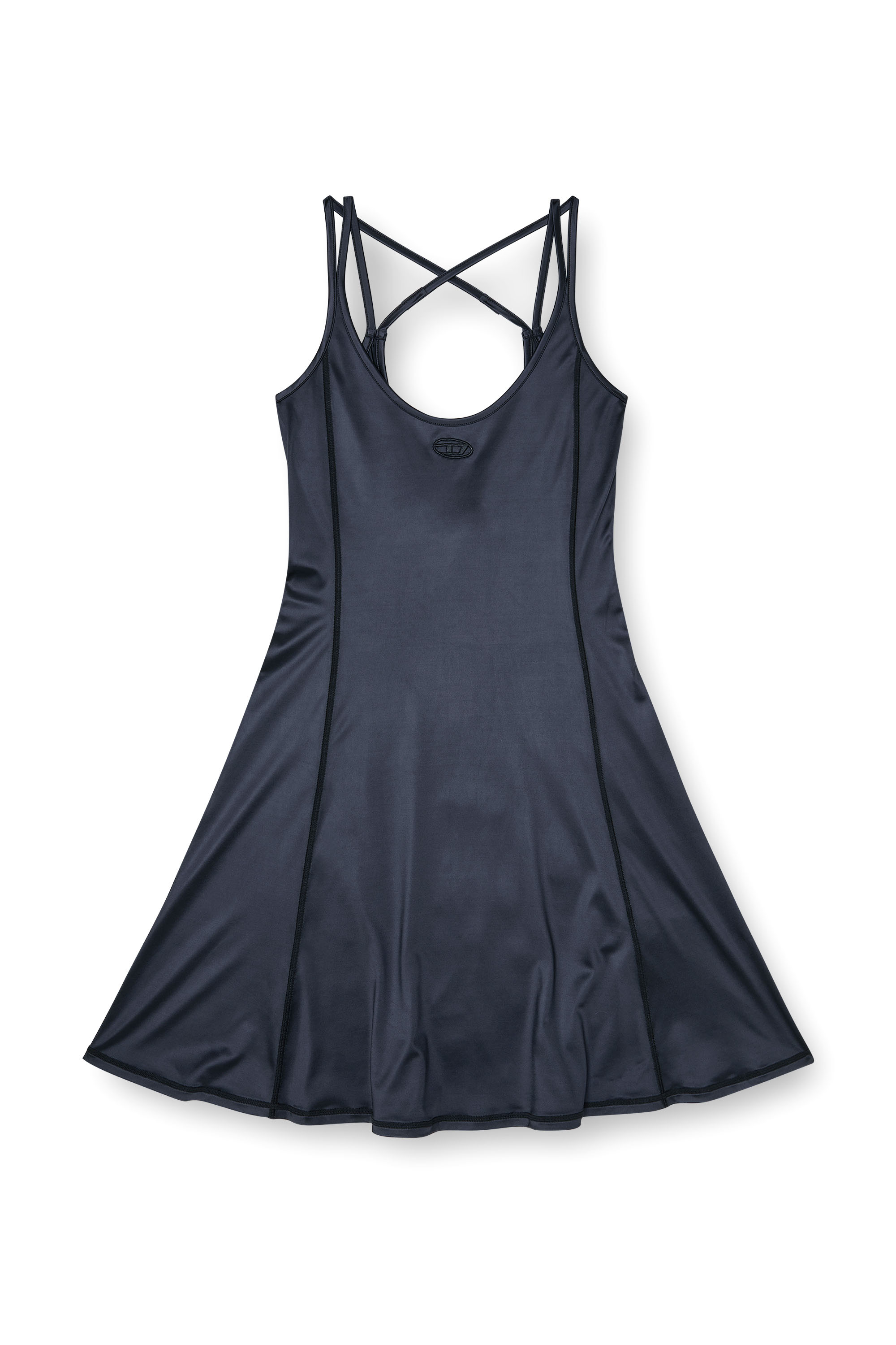 Diesel - D-IMMY, Woman's Fluid mini dress with double straps in Black - 1