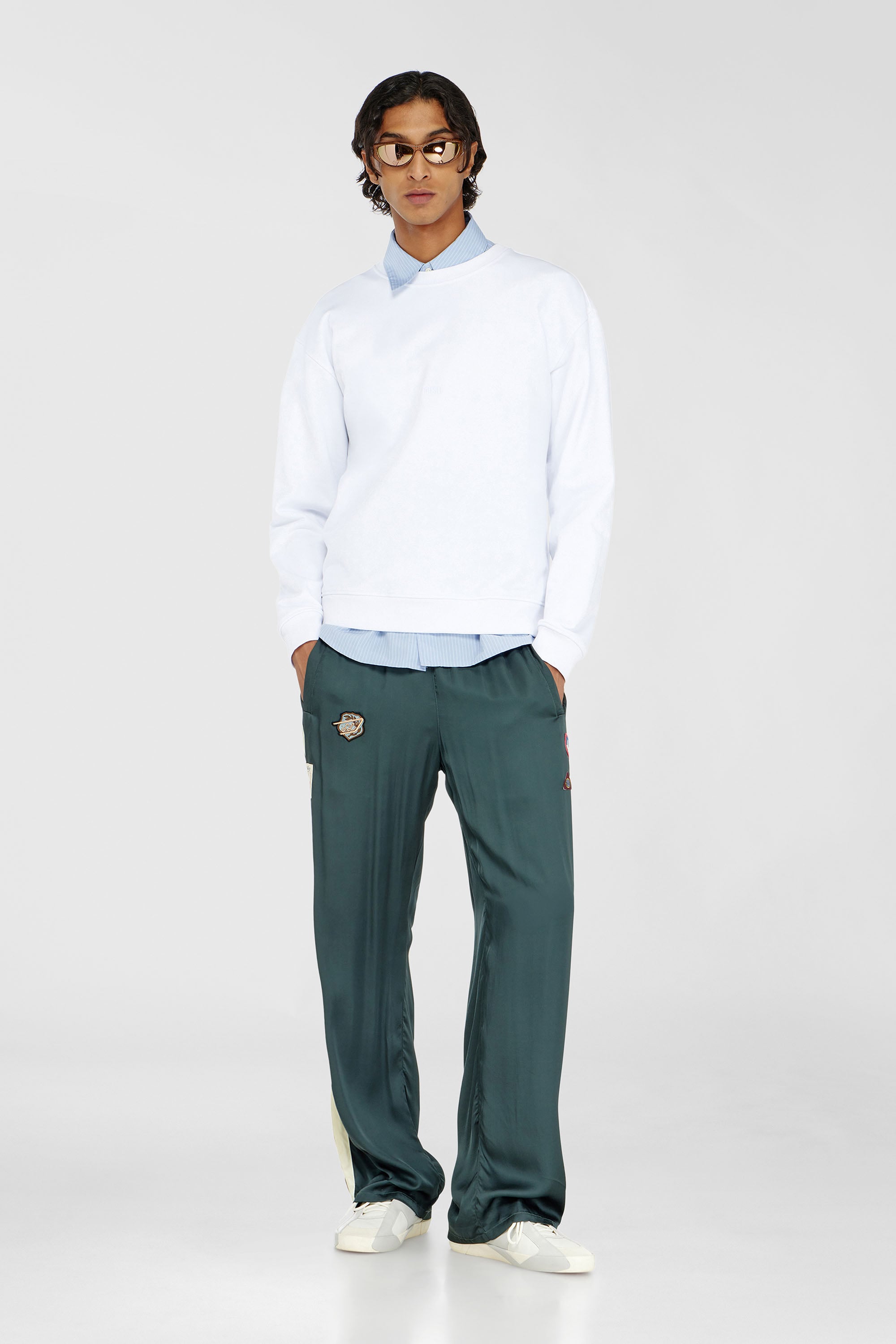 Diesel - S-NORM-AA5, Man's Cotton sweatshirt with micro logo embroidery in White - 2