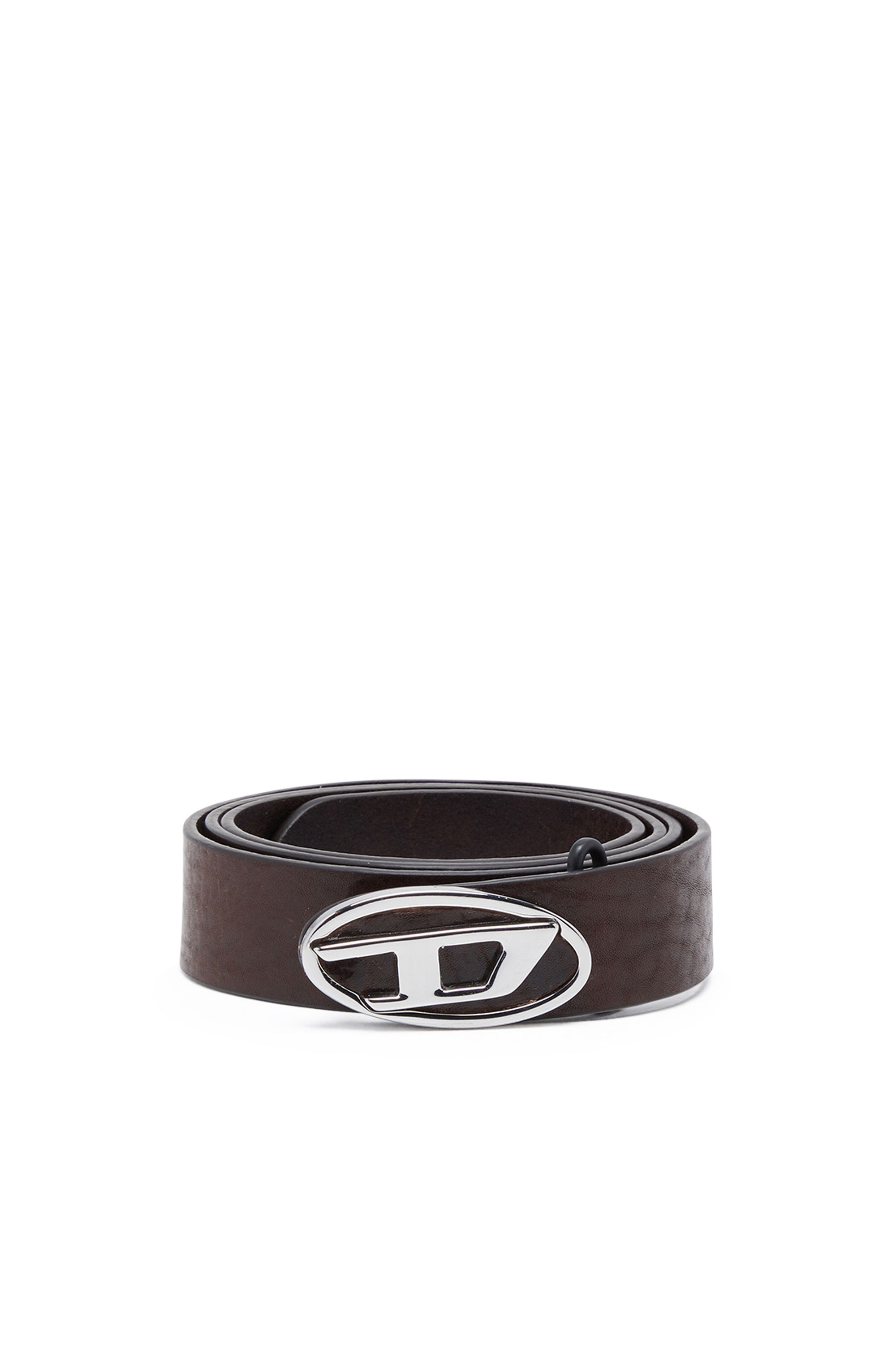 Diesel - B-1DR-LAYER, Man Reversible leather belt with Oval D logo in Brown - Image 1