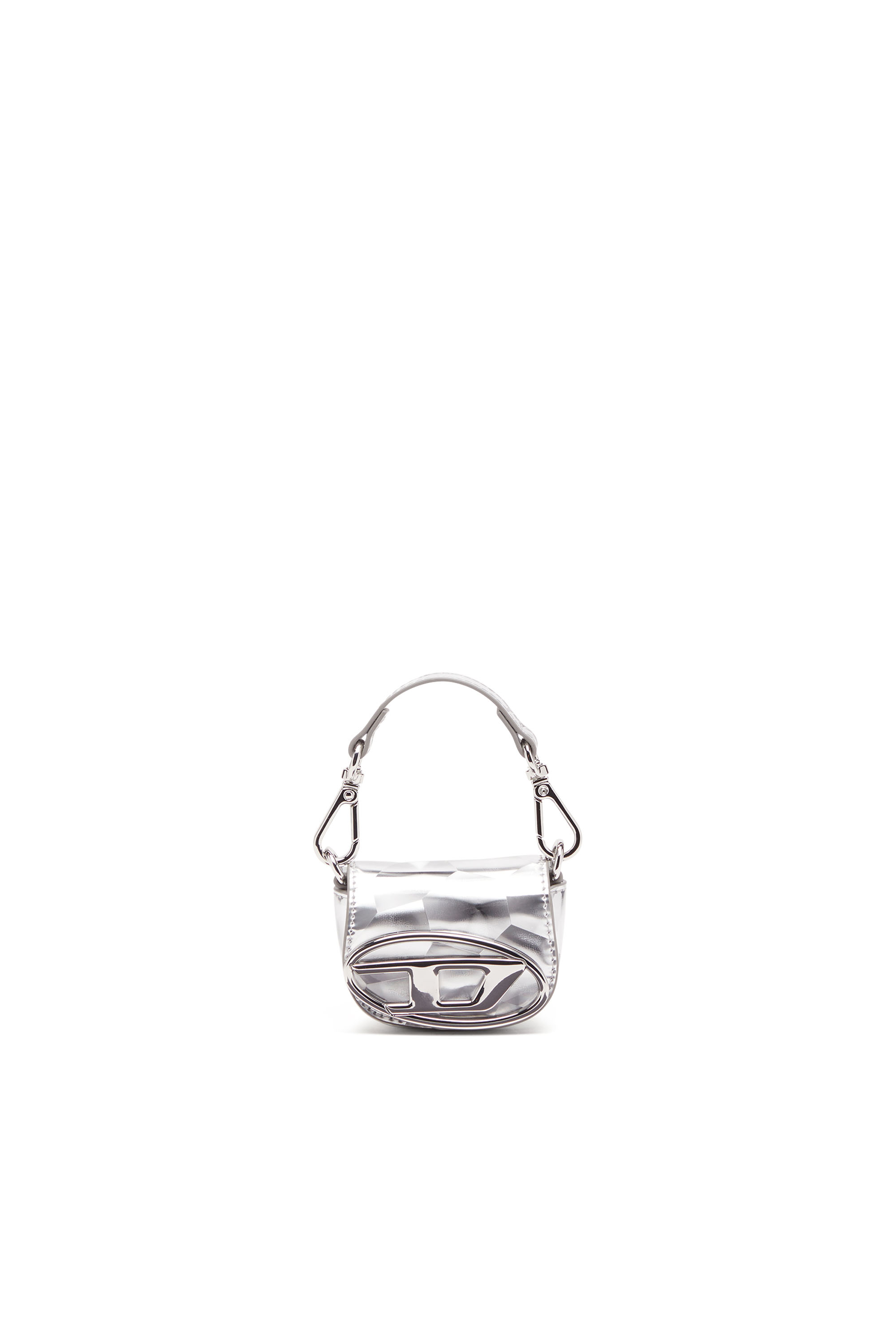 Diesel - 1DR XXS, Woman Iconic micro bag charm with mirror effect in Silver - Image 5