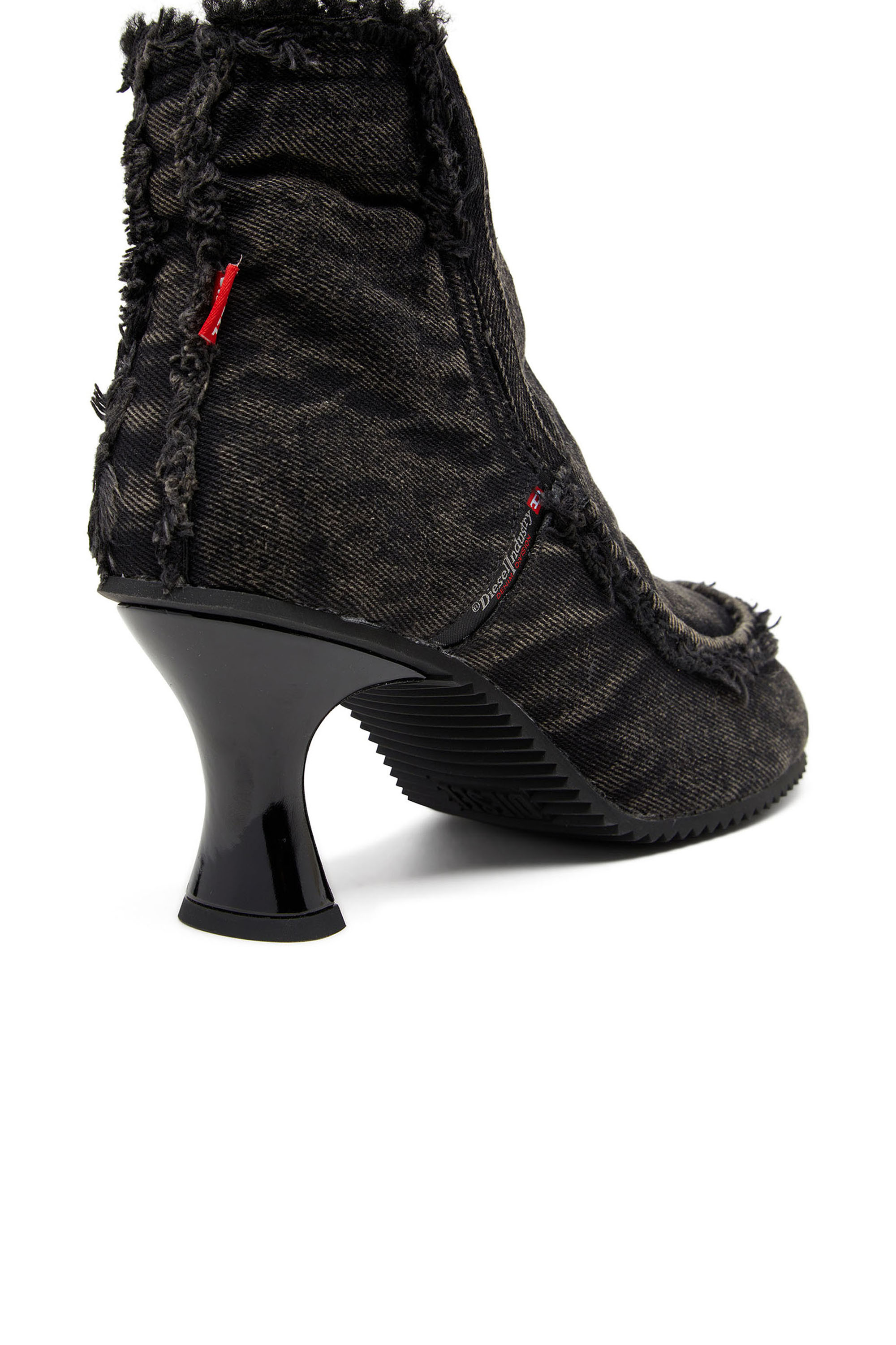 Diesel - D-WOODSTOCK HEEL AB, Woman's D-Woodstock - Denim boots with heel in Black - 4
