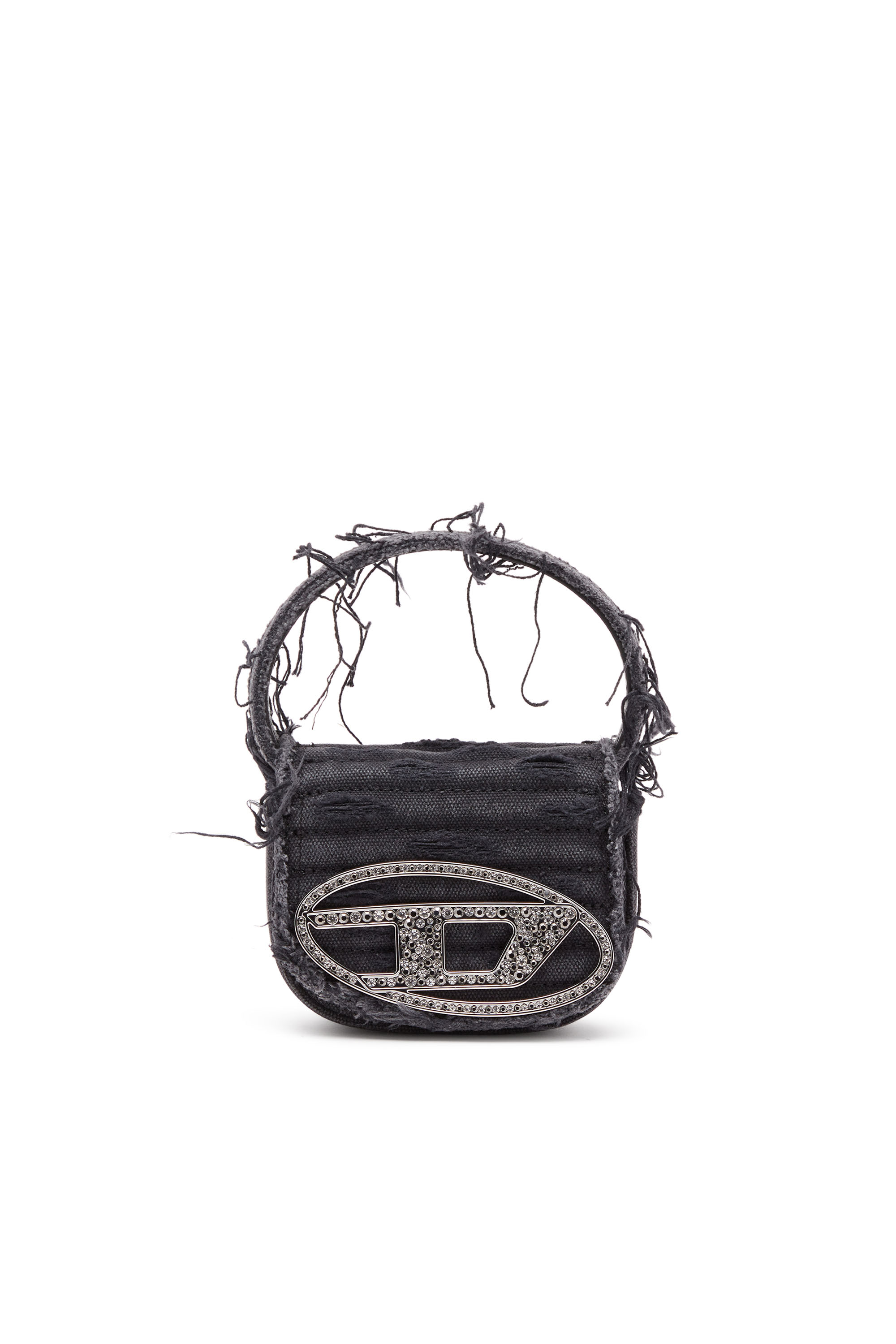 Diesel - 1DR XS, Woman 1DR XS-Iconic mini bag in canvas and leather in Black - Image 1