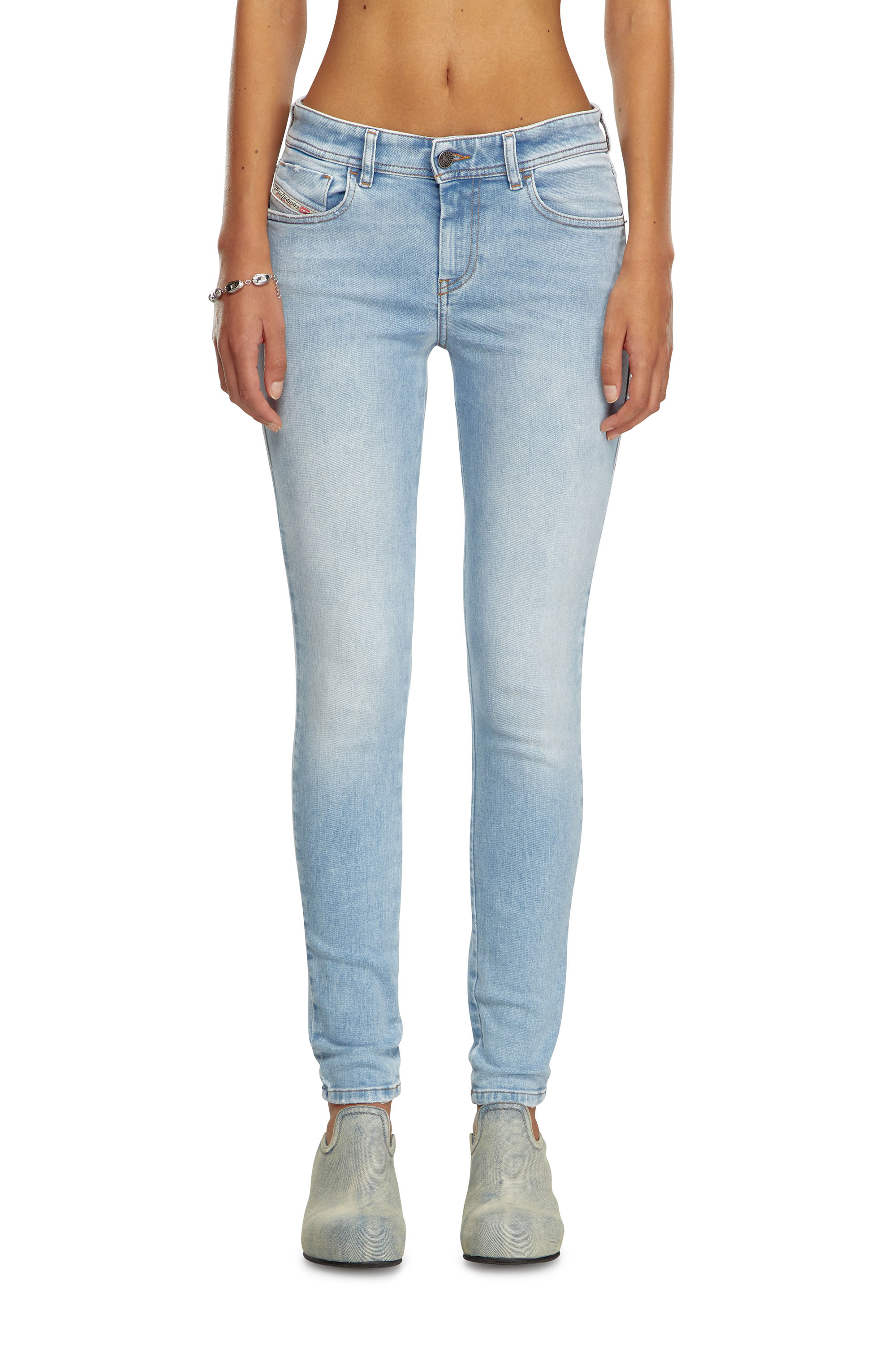 Diesel - Woman Super skinny Jeans 2017 Slandy 09J13, Light Blue - Image 1
