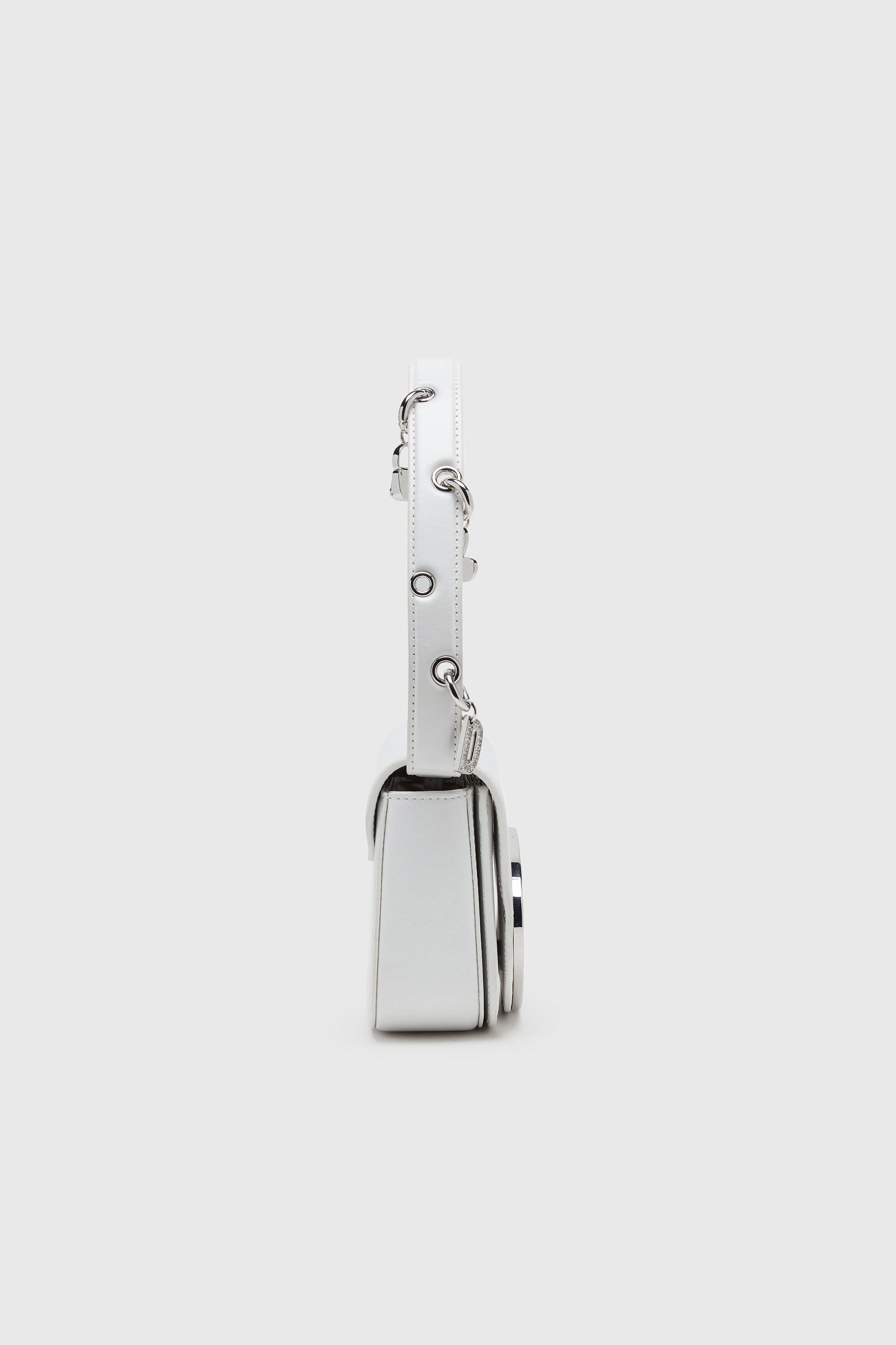 Diesel - 1DR, Woman's 1DR -Iconic shoulder bag in leather with handle charms in White - 4