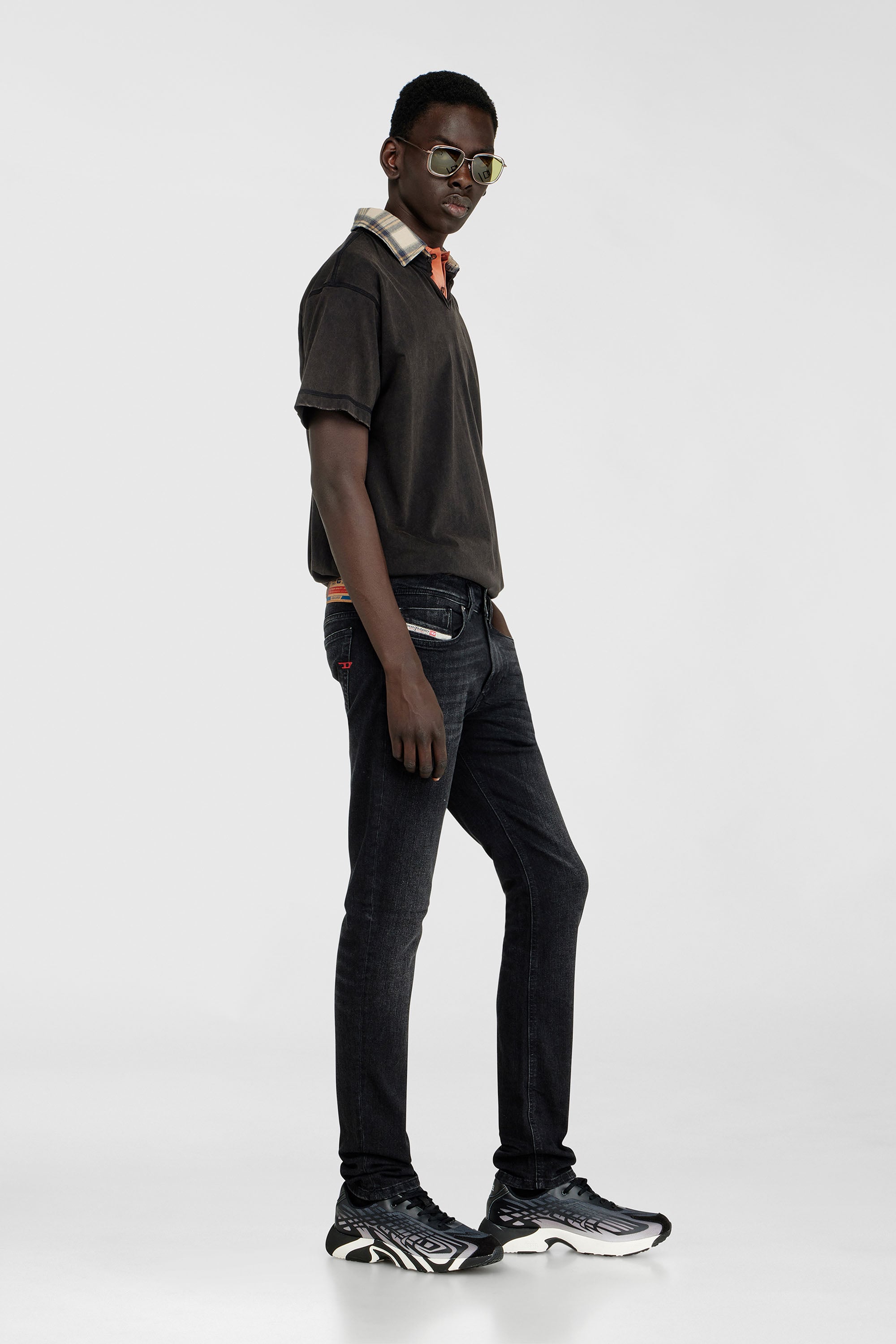 Diesel - Man's Skinny Jeans 1979 Sleenker 0GRDA, Black/Dark grey - 2