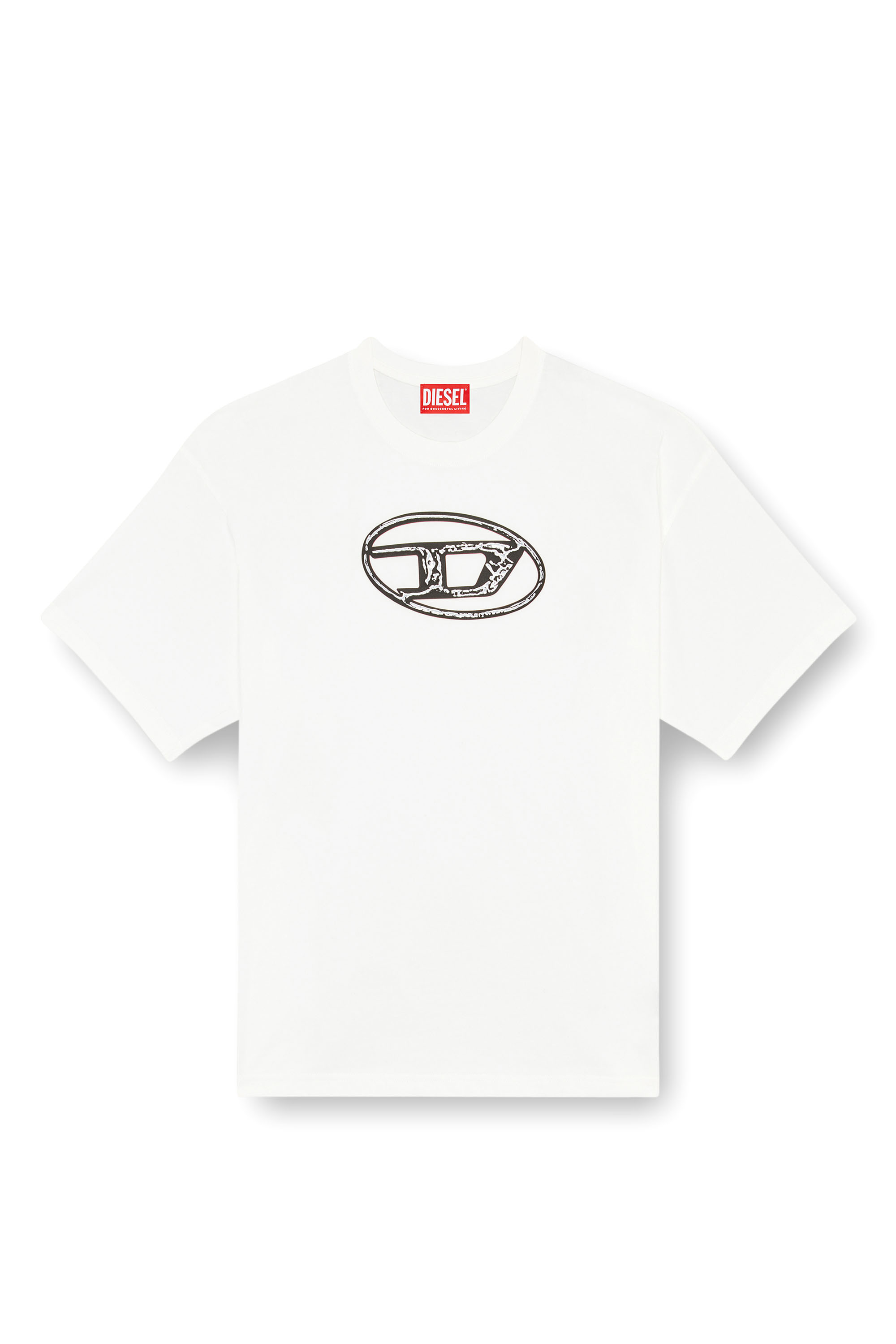 Diesel - T-BOXT-Q22, Man Faded T-shirt with Oval D print in White - Image 3
