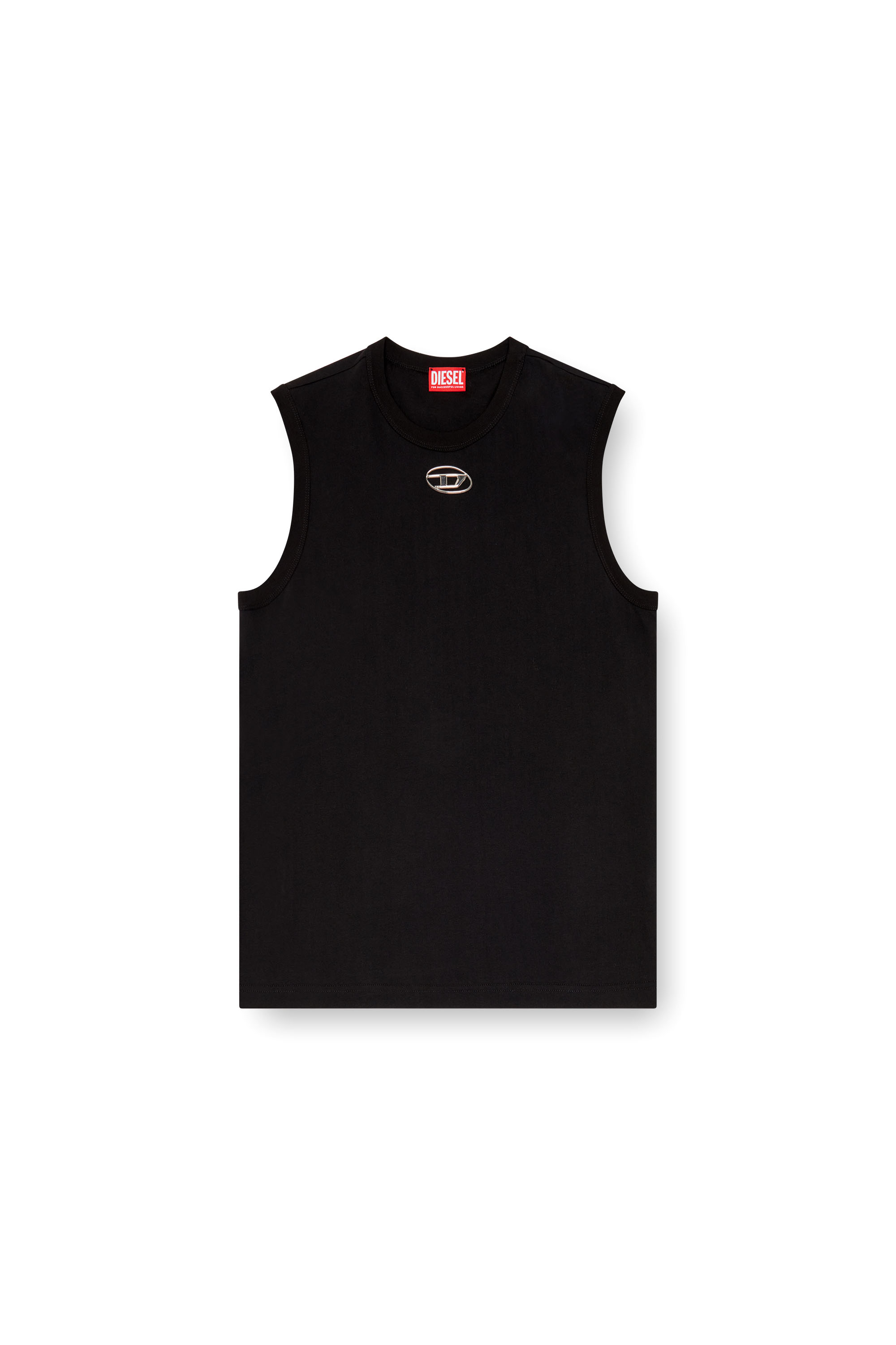 Diesel - T-BISCO-OD, Man Tank top with injection-moulded Oval D in Black - Image 3