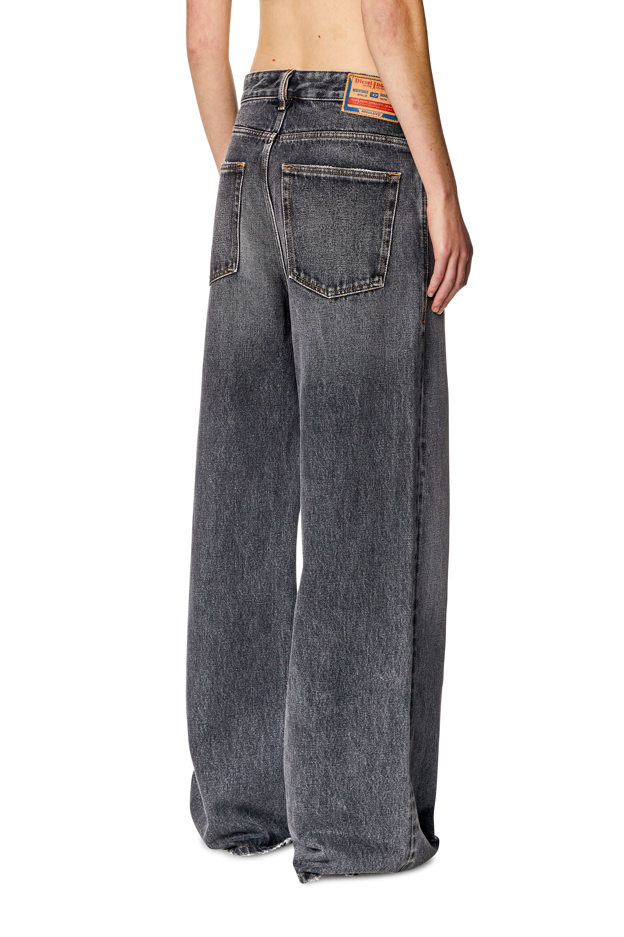 Diesel - Woman Straight Jeans 1996 D-Sire 007F6, Black/Dark grey - Image 4