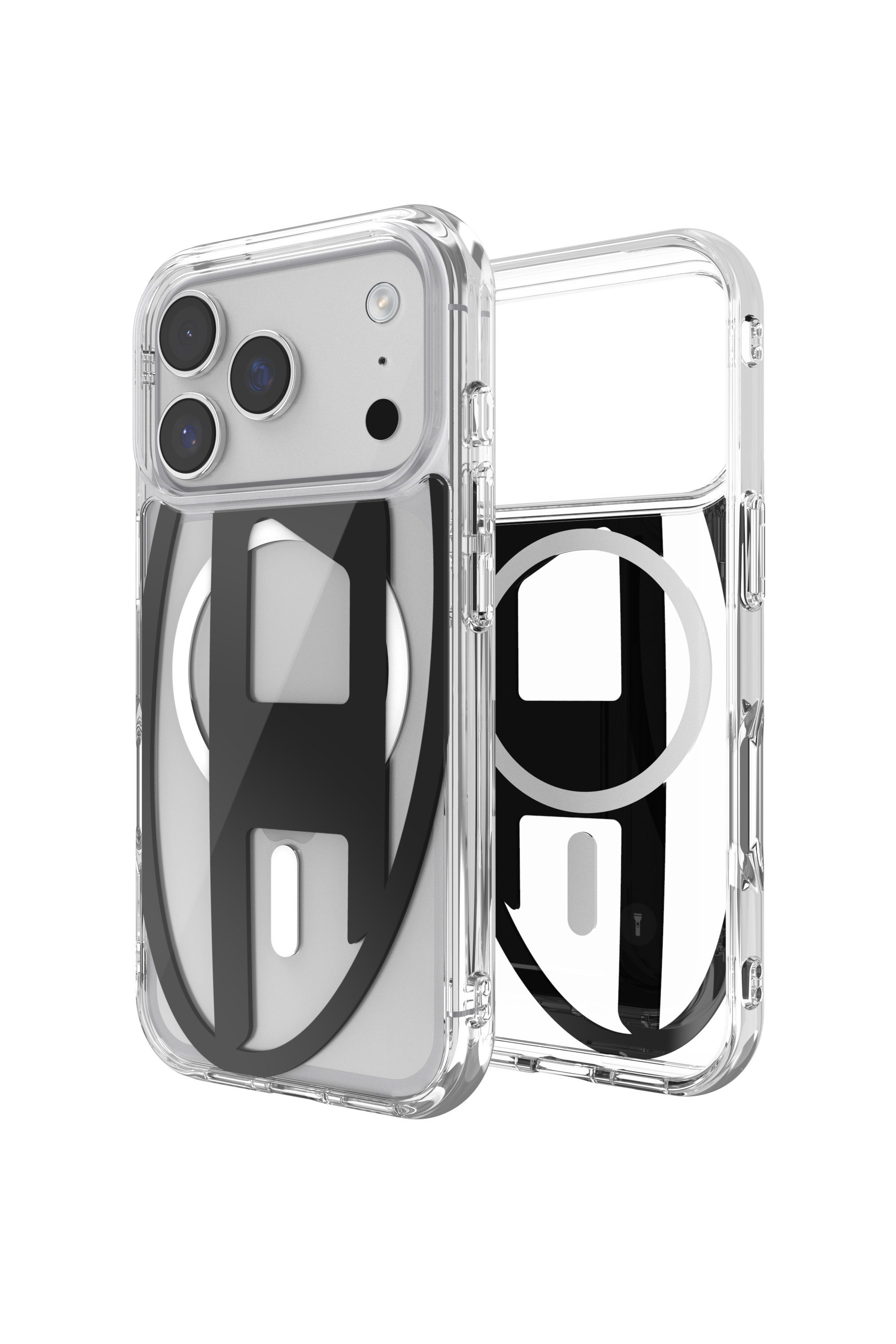 Diesel - 60417 AOP CASE, Unisex's Oval D metallic case with magsafe for iPhone 17 Pro in Black - 1