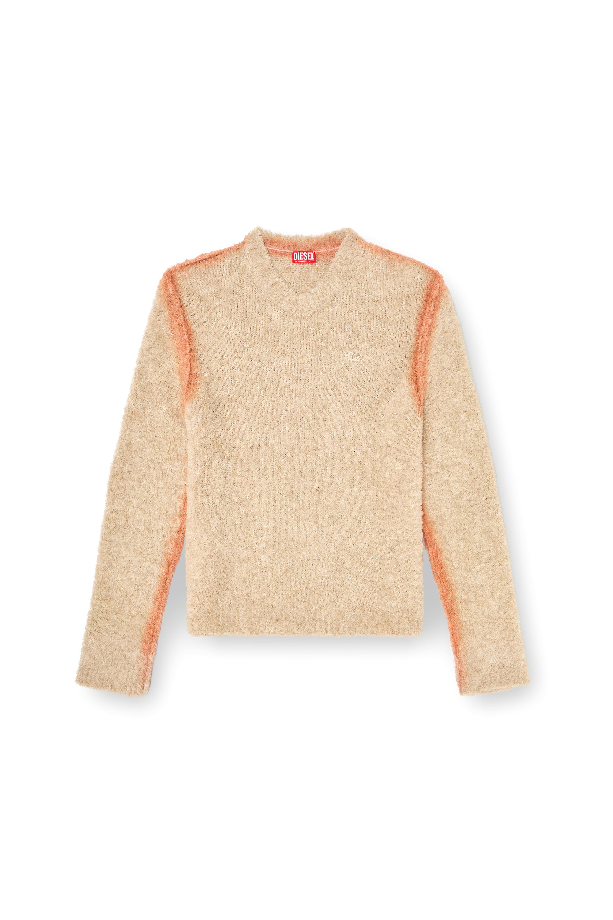 Diesel - K-RIMI, Man's Alpaca-blend jumper with spray-dyed seams in Light Brown - 3