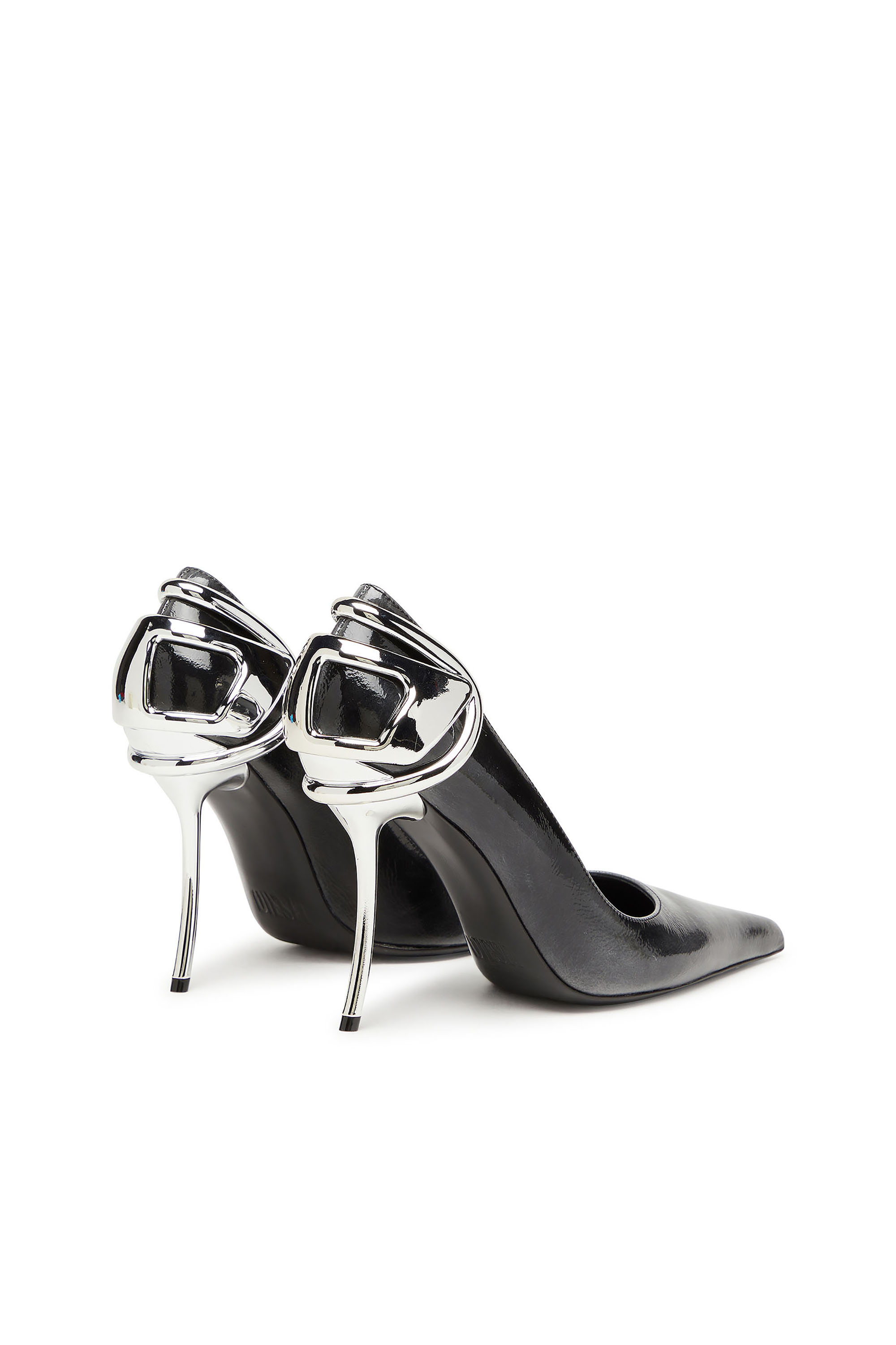 Diesel - D-TEN&HALF P, Woman's Pumps in patent pull-up leather in Black - 3