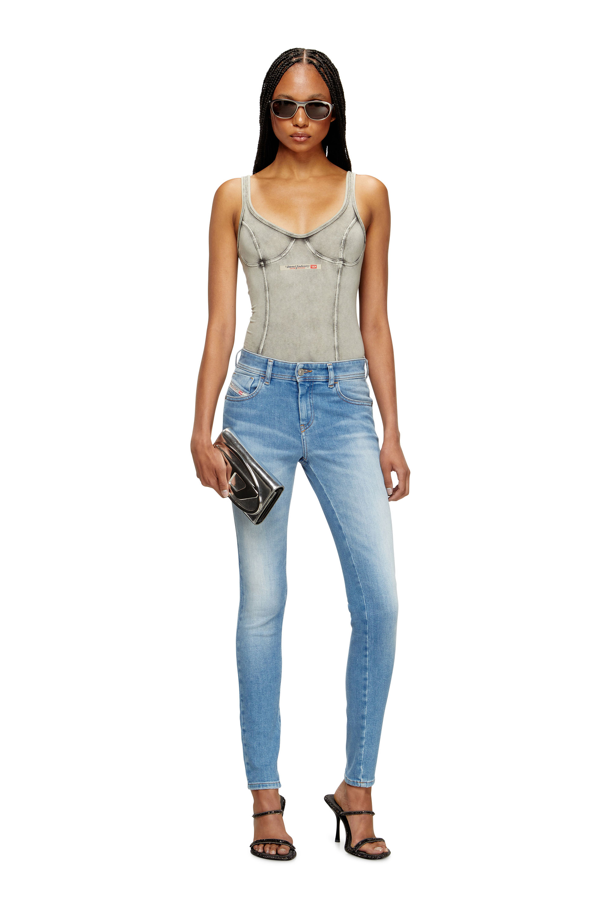 Skinny Jeans 2017 Slandy 09L94, Light Blue Diesel - Woman's Skinny Jeans 2017 Slandy 09L94, Light Blue - 1