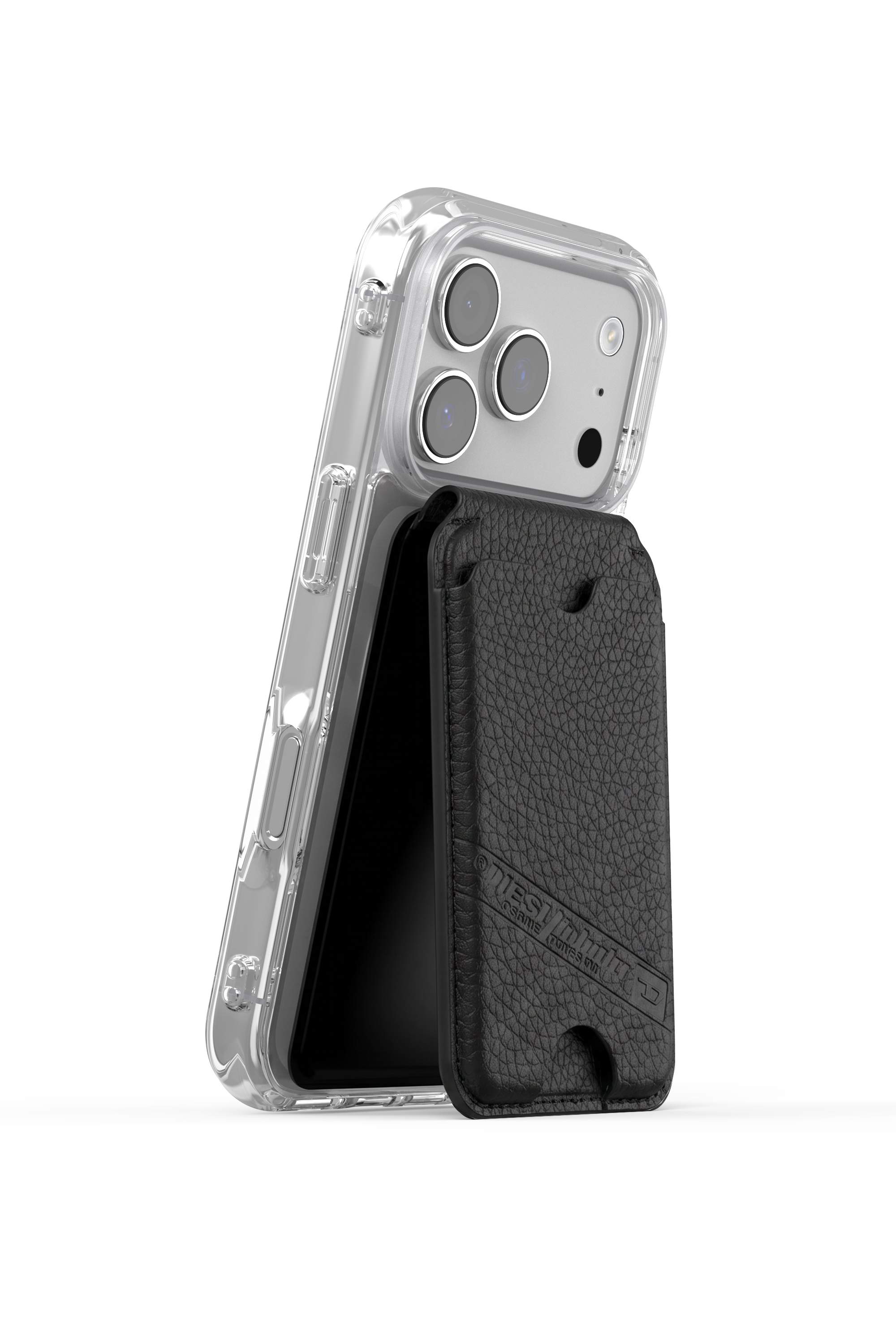 Diesel - 60649 CARD HOLDER, Unisex's Flag D MagSafe card holder in Black - 2