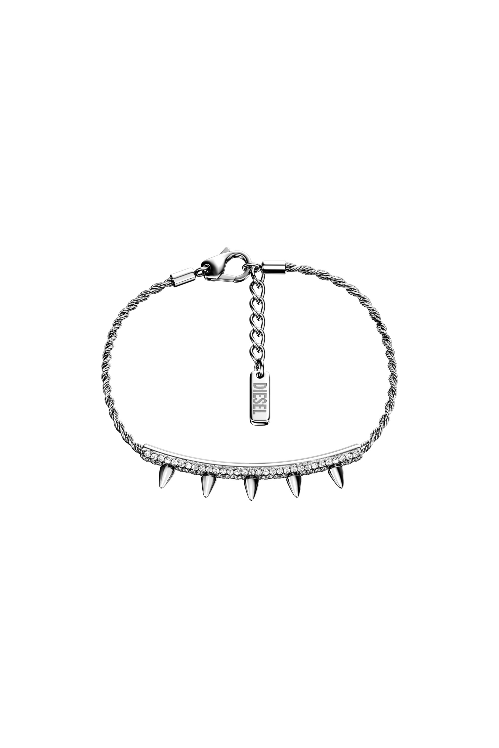 Diesel - DX1725040, Unisex's Stainless Steel ID Bracelet in Silver - 1