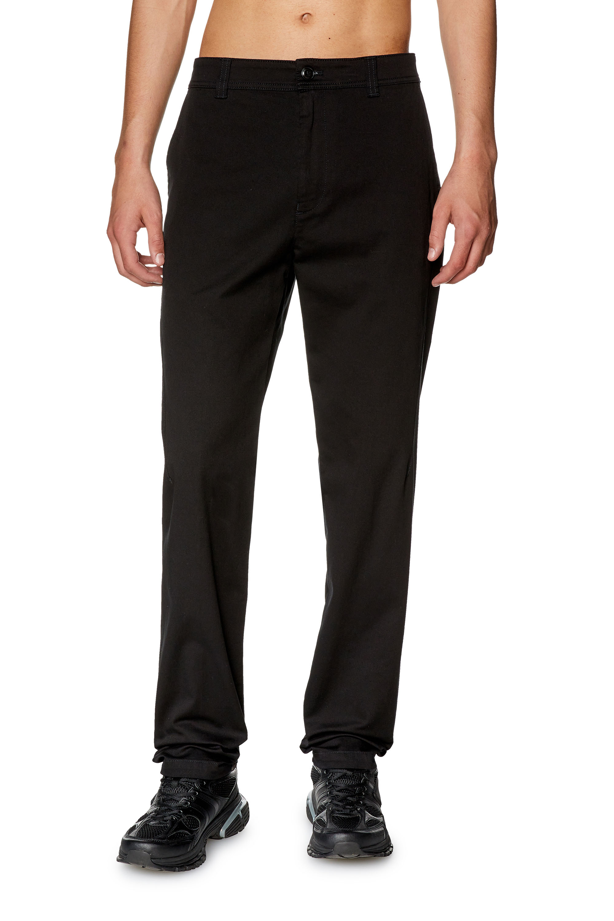 Diesel - P-DEAN, Man Chino pants in cotton gabardine in Black - Image 1