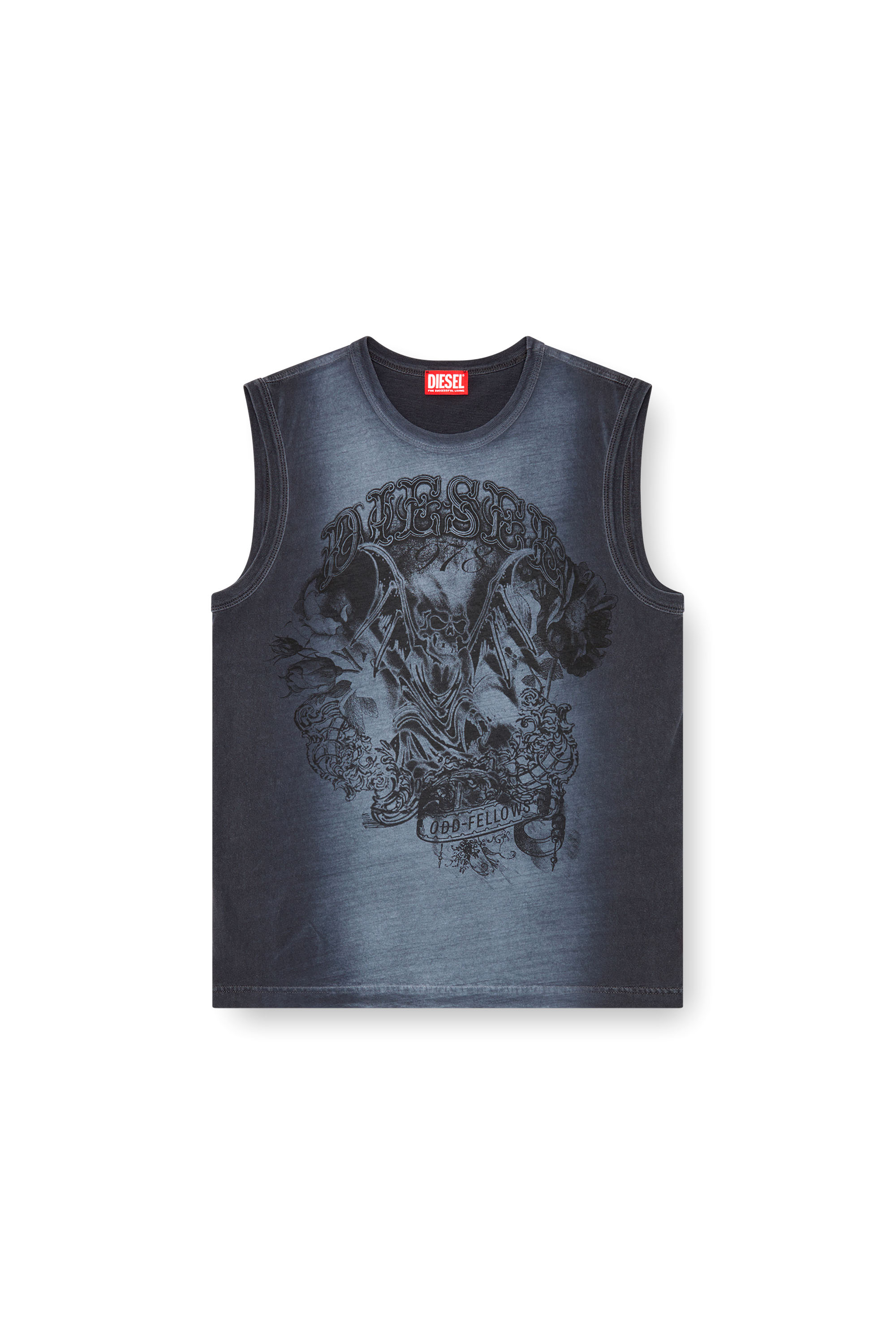 Diesel - T-BISCO-Q1, Man Faded tank top with graphic print in Blue - Image 3