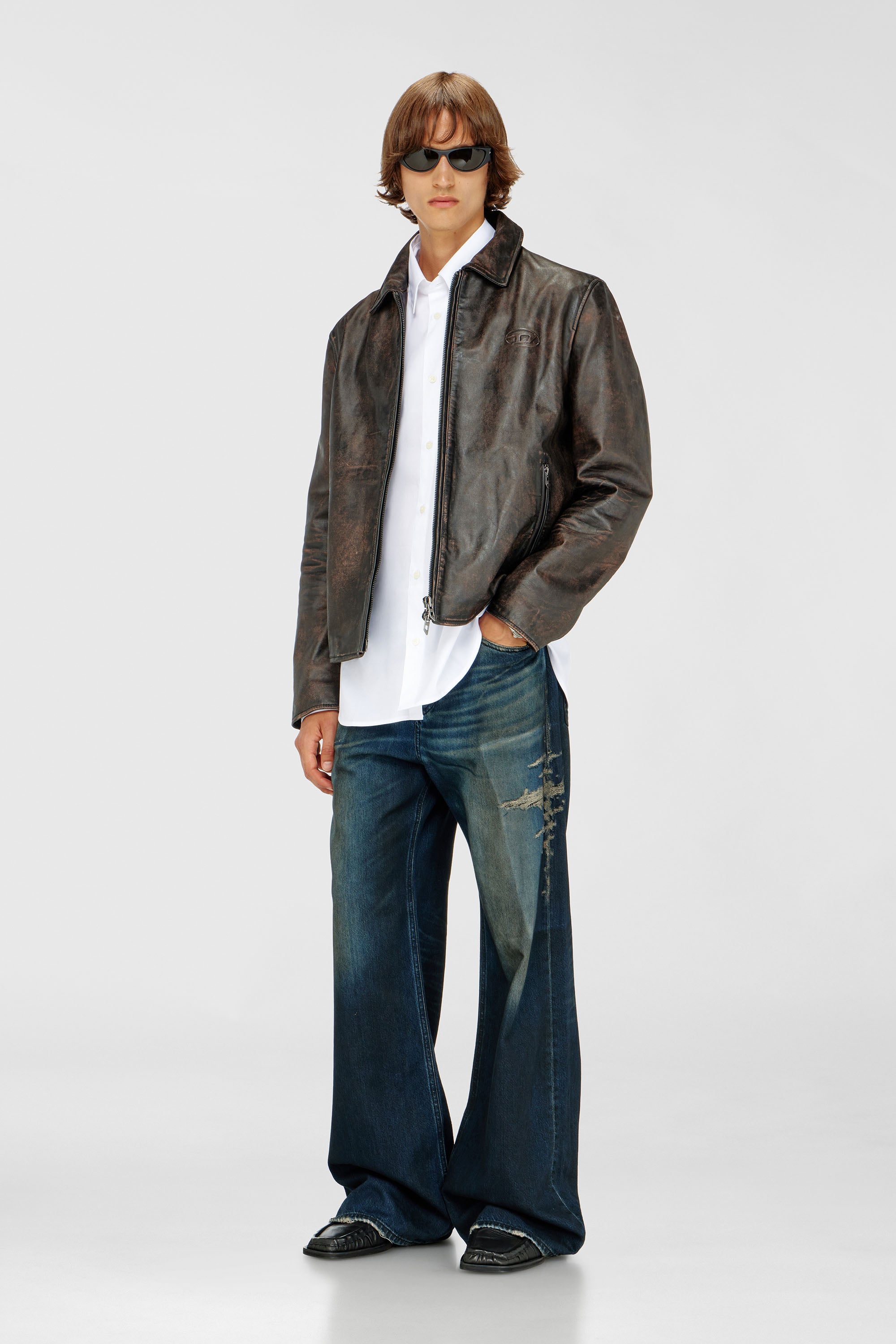 Diesel - S-SIMPLY-GSBH, Man's Stretch poplin shirt with embroidery in White - 2