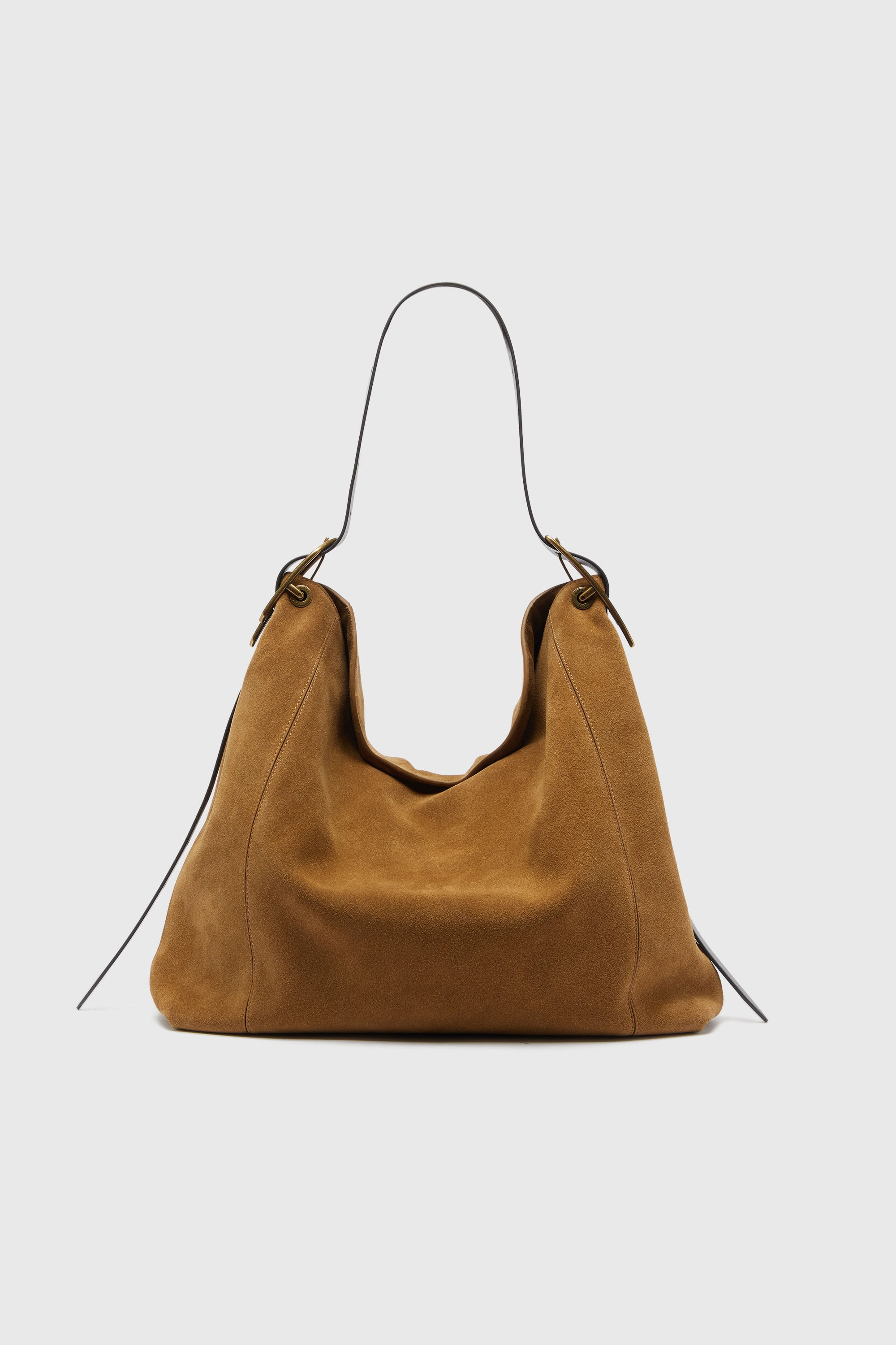 Diesel - D-LINE HOBO L, Woman's D-Line-Hobo bag in waxed suede in Light Brown - 1