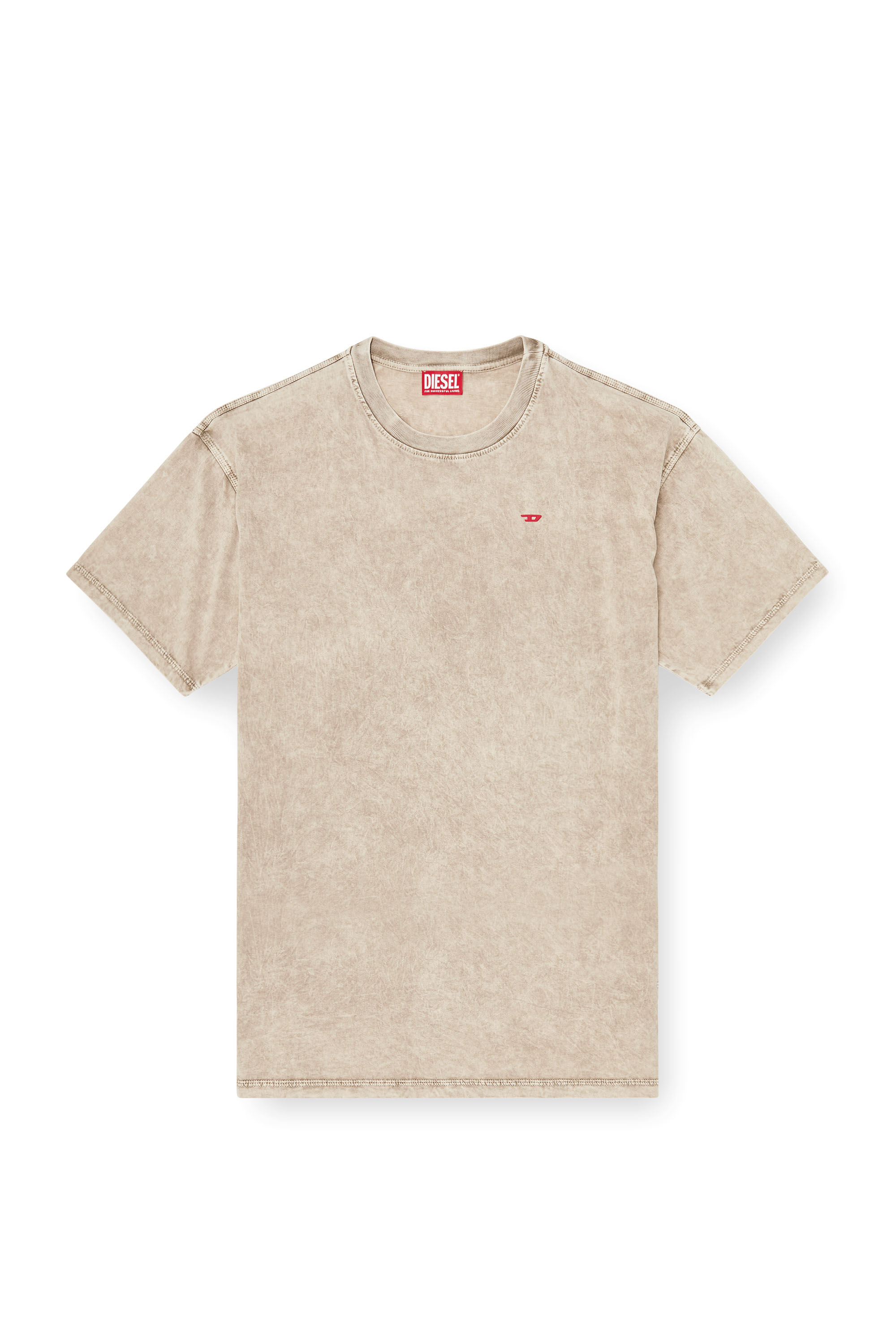 Diesel - T-BOXT-AA14, Man's Cotton T-shirt with treated effect in Beige - 3