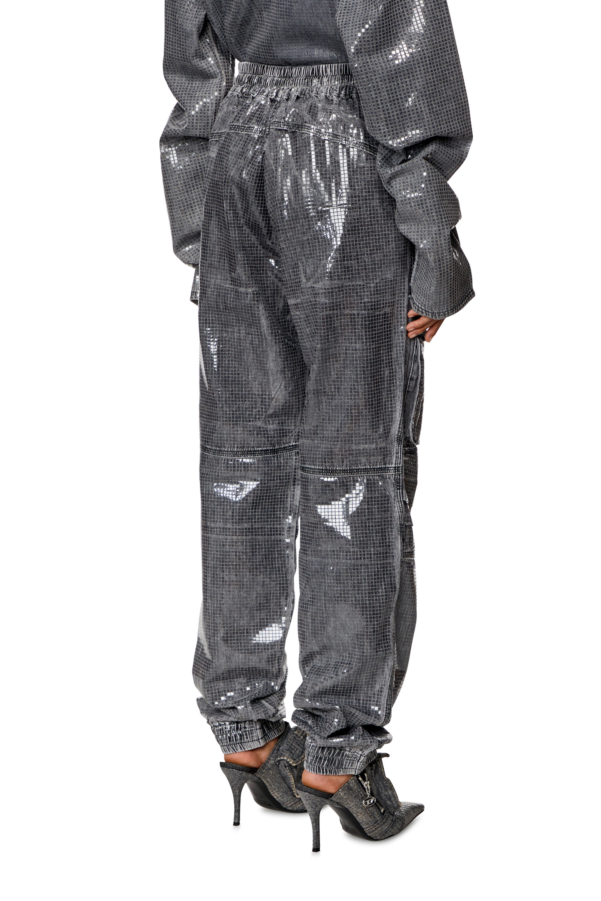 Diesel - Woman Straight Jeans D-Mirt 0PGAC, Black/Dark grey - Image 3