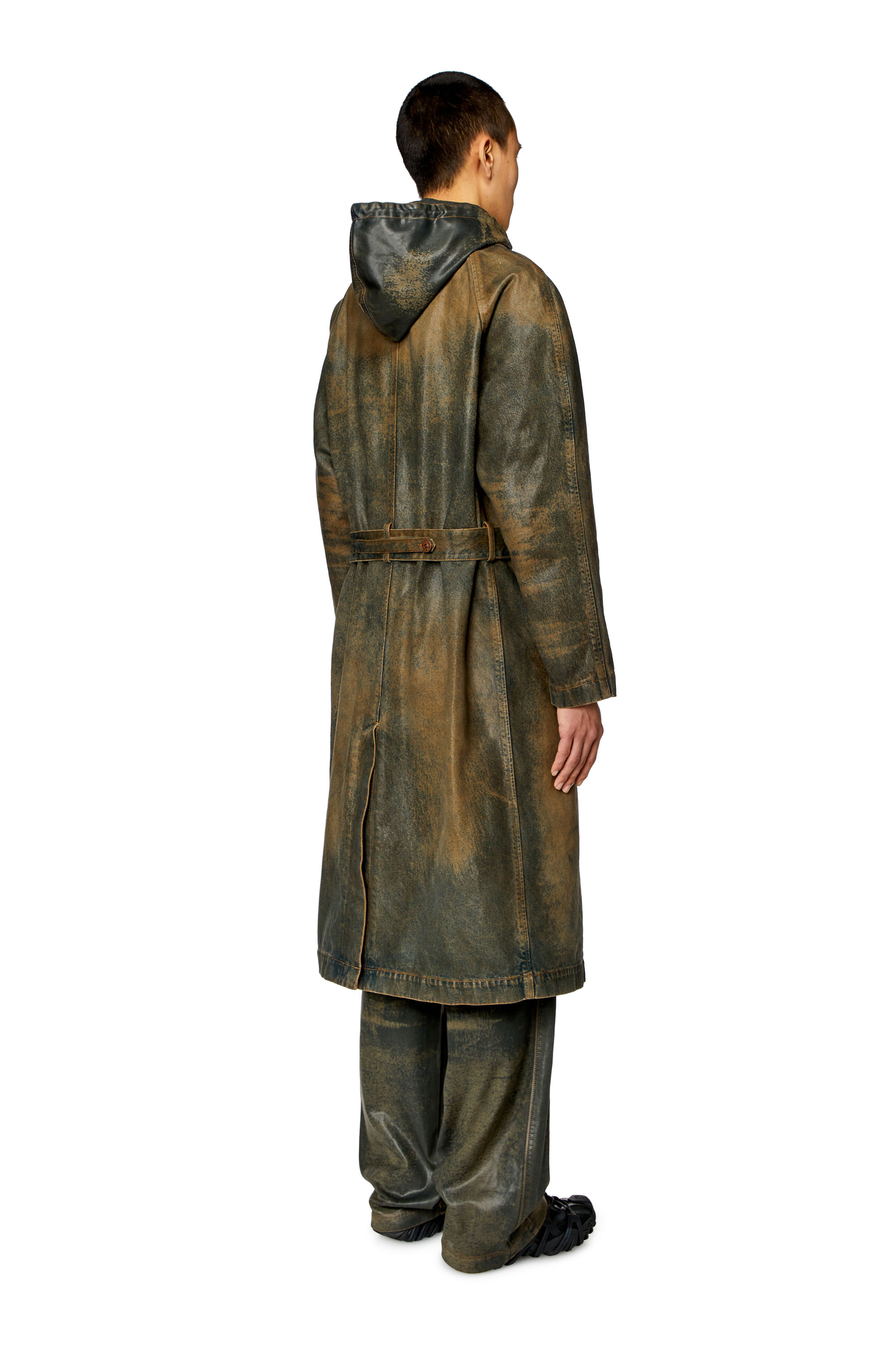 Diesel - CL-J-MATTHEW, Unisex Trench coat in coated denim in Brown - Image 2