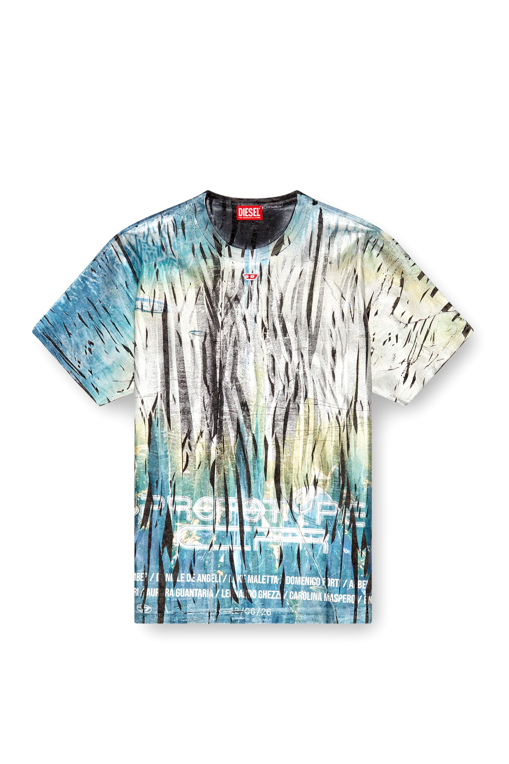 Diesel - T-BORD-Q1, Man T-shirt with creased foil treatment in Multicolor - Image 3