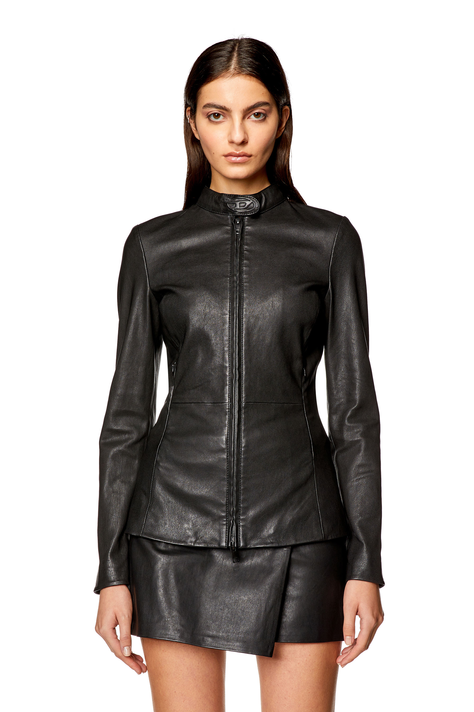 Diesel - L-SORY-N1, Woman Stretch-leather jacket in Black - Image 5