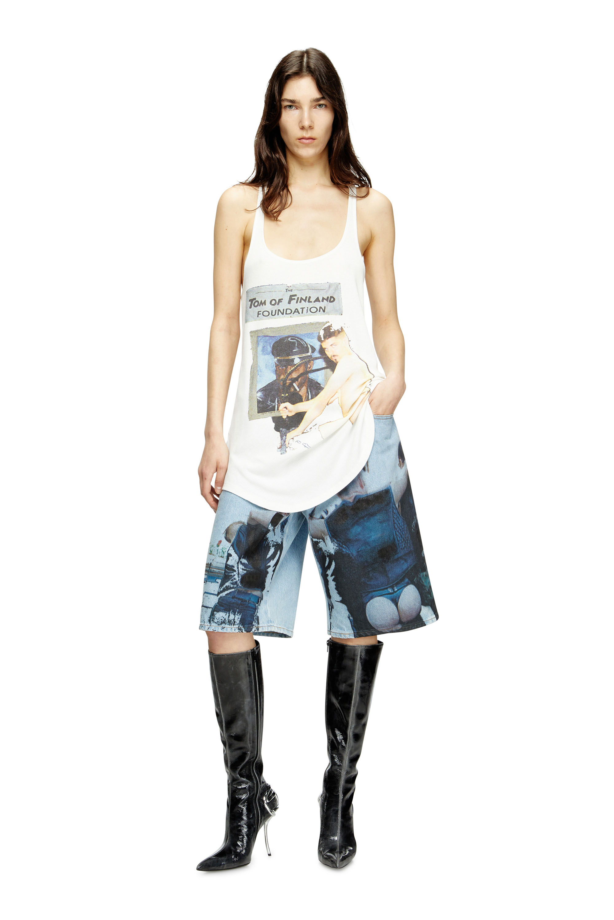 Diesel - PR-T-SHANRY-TOM25, Unisex's Tank top with graphic print in White - 6