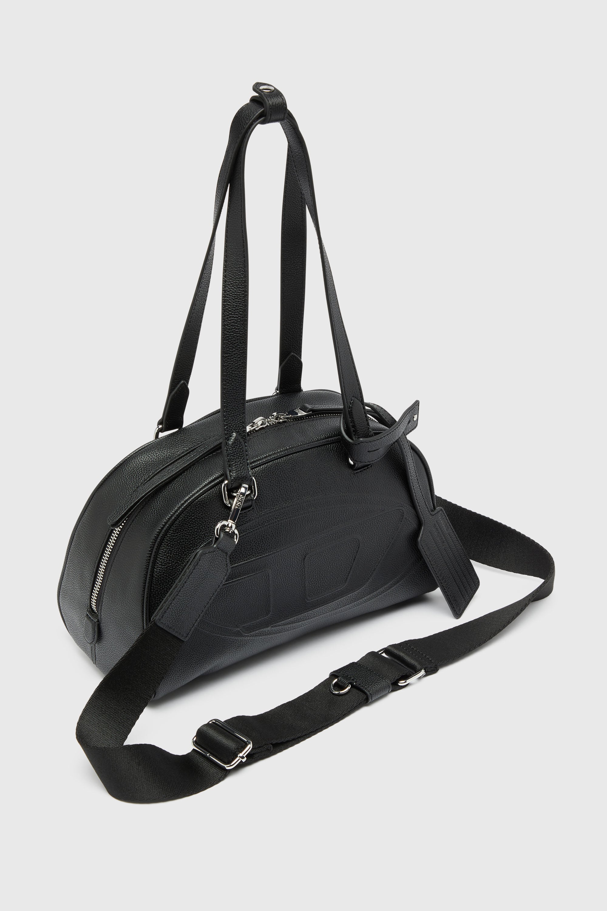 Diesel - 1DR DOME SHOULDER, Unisex's 1DR Dome - Leather Boston bag with embossed logo in Black - 6