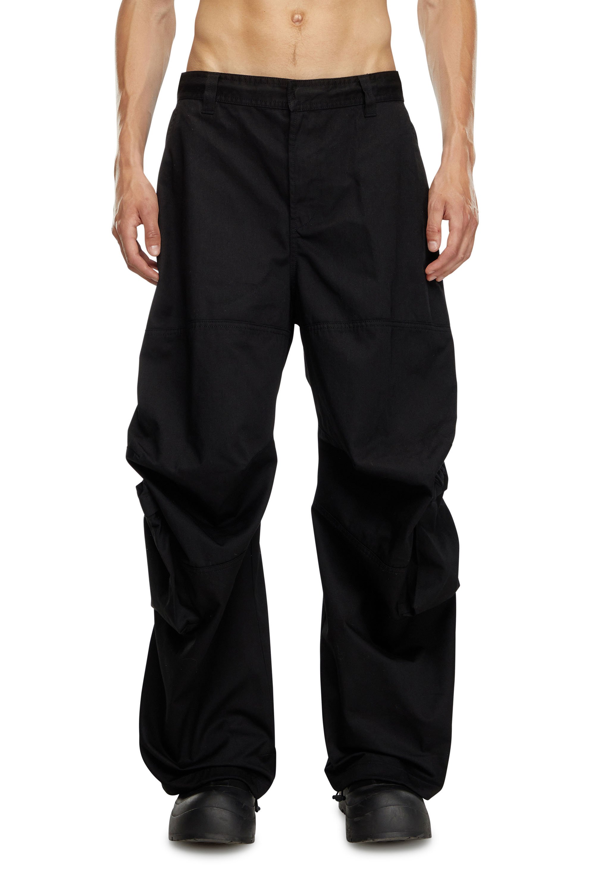 Diesel - P-ARNE-A, Man Cargo pants in technical cotton twill in Black - Image 1